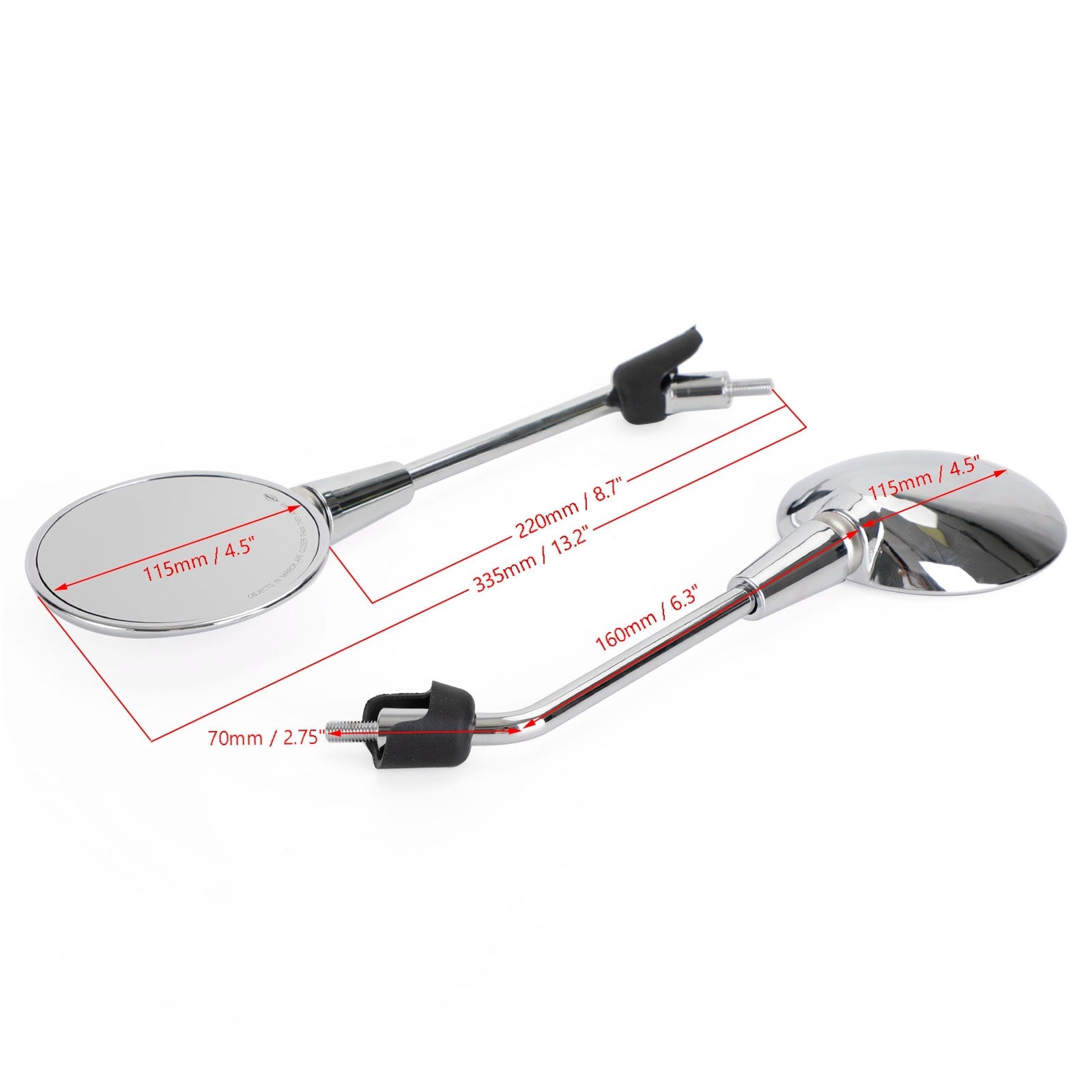 Piaagio / Vespa Primavera 50 / 125 / 150 cc 2T/4T 2014-2022 Left / Right Rearview Mirror Chrome