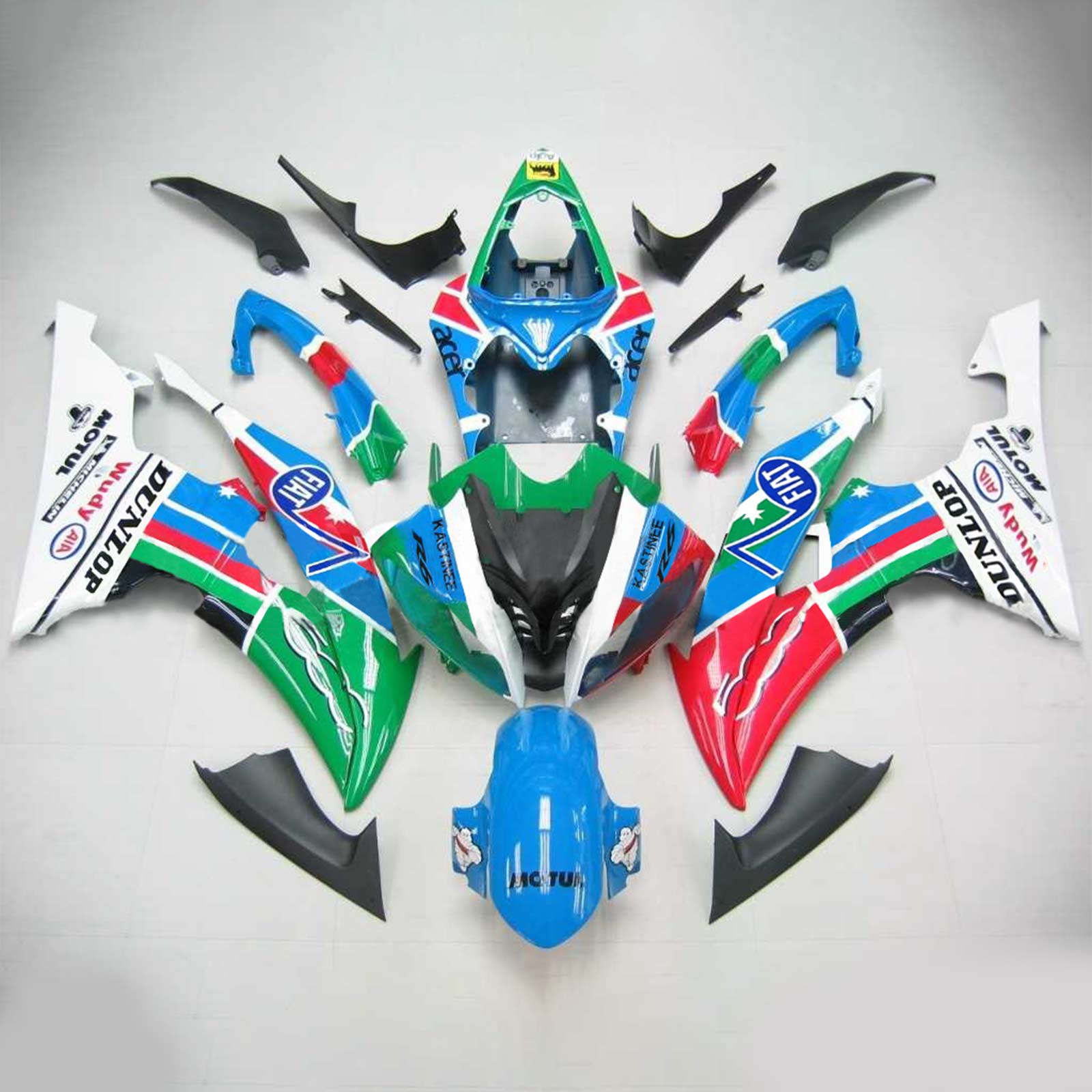 2008-2016 Yamaha YZF 600 R6 Kit de carenagem de injeção de injeção Plástico ABS #107