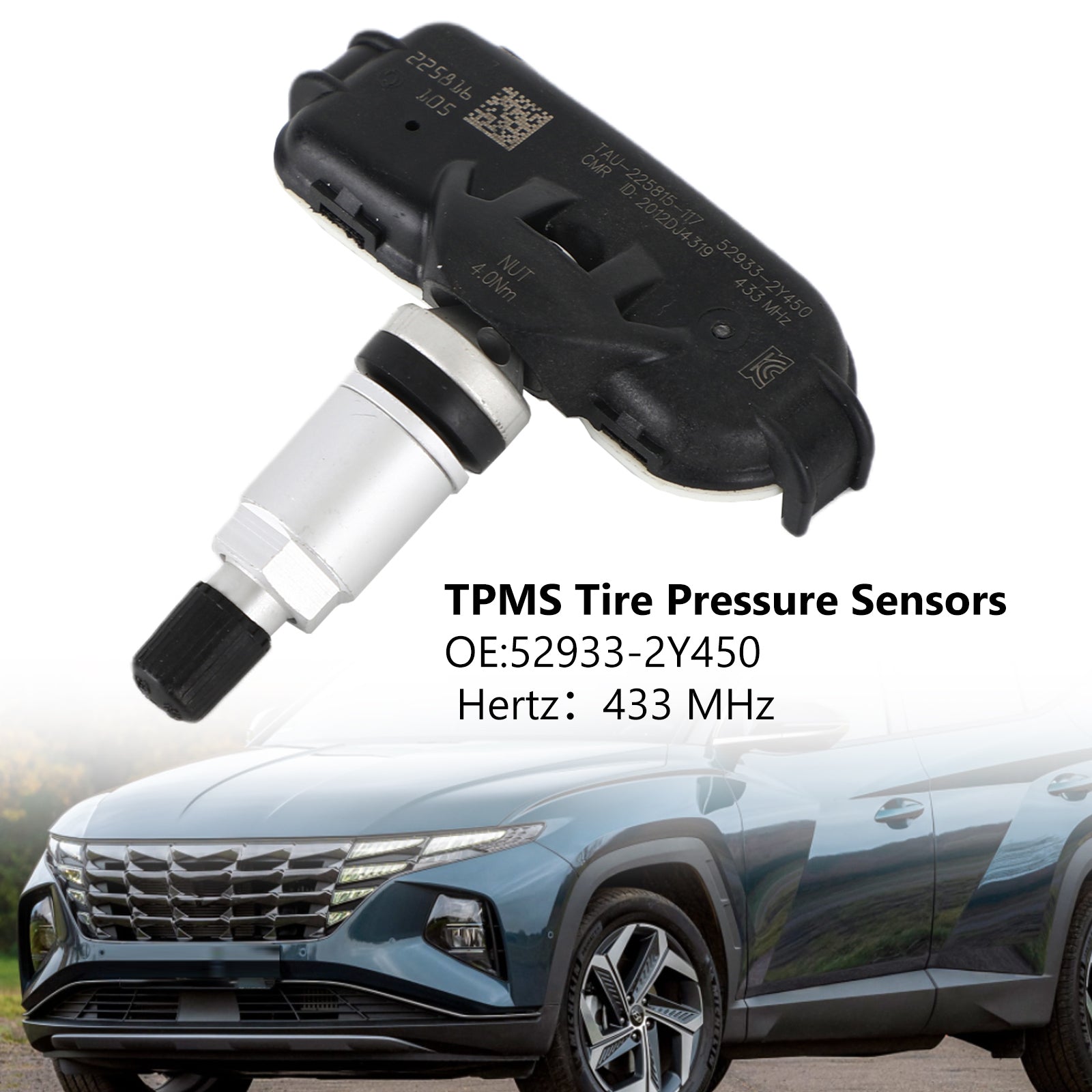 1x capteur de pression des pneus TPMS 52933-2Y450 pour Hyundai ix35 Tucson