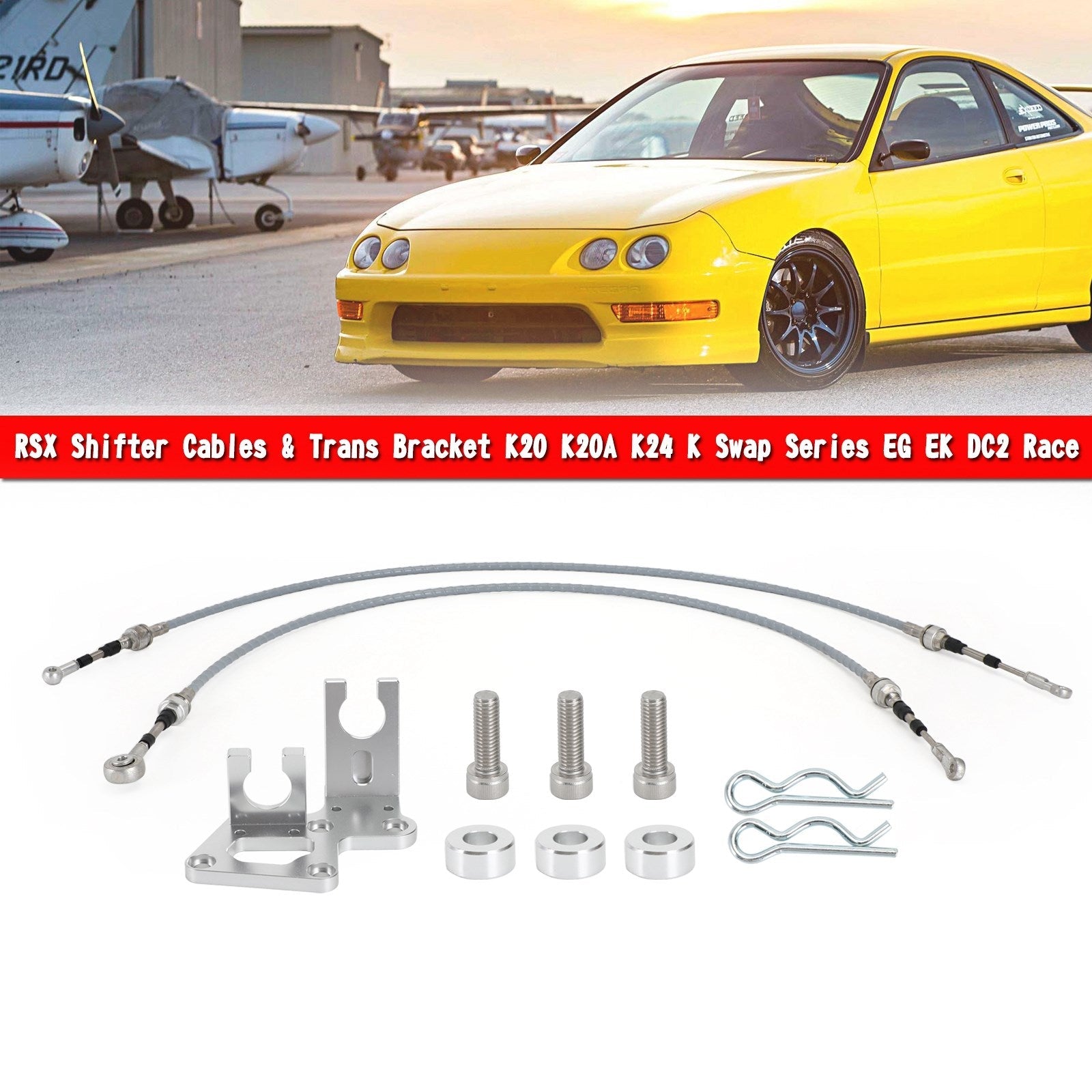 Shifter Cables & Trans Bracket For Acura RSX K20 K20A K24 KSwap Series EG EK DC2 Generic