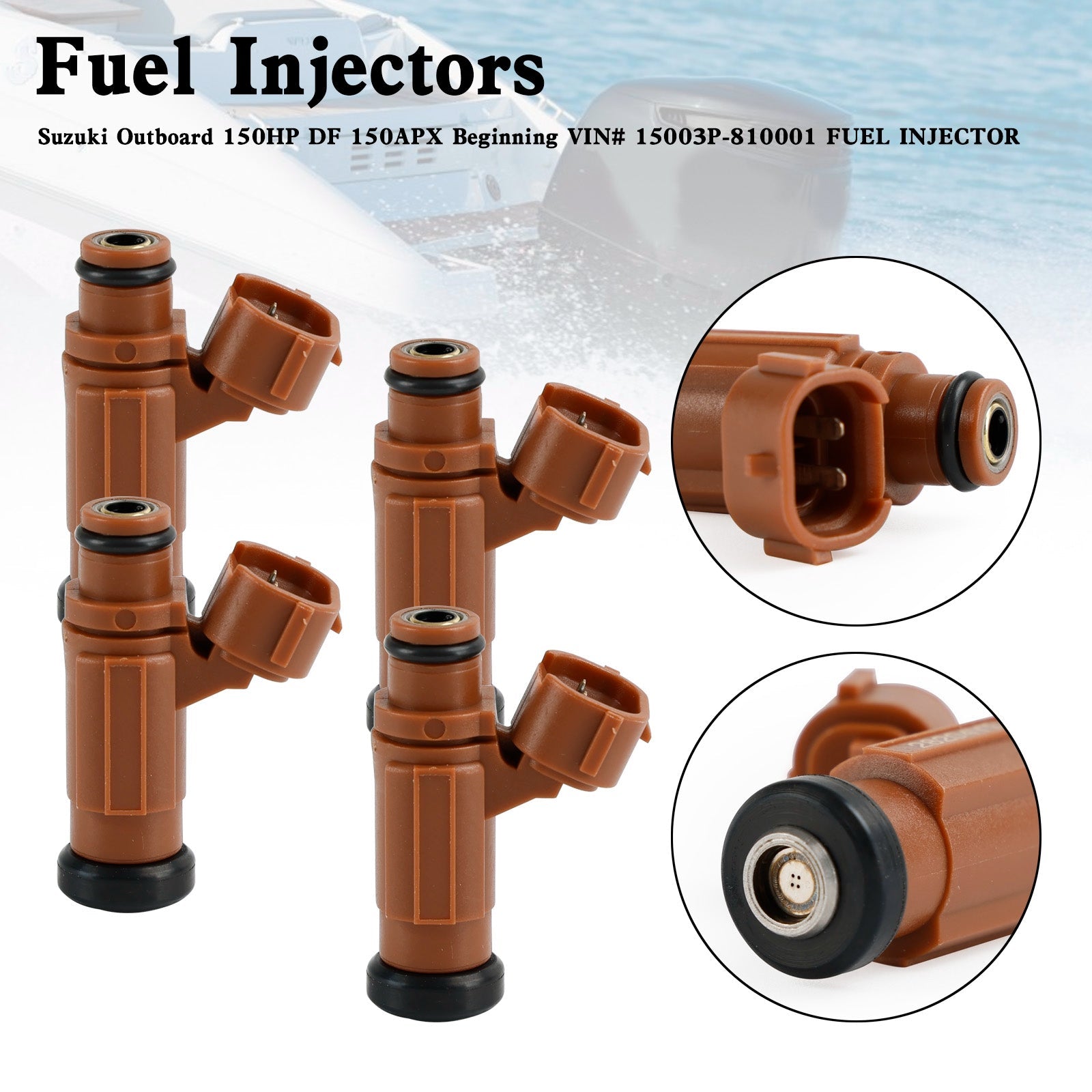 Injecteurs de carburant pour hors-bord Suzuki, 4 pièces, 175hp, 200hp, 225hp, 250hp, 300hp