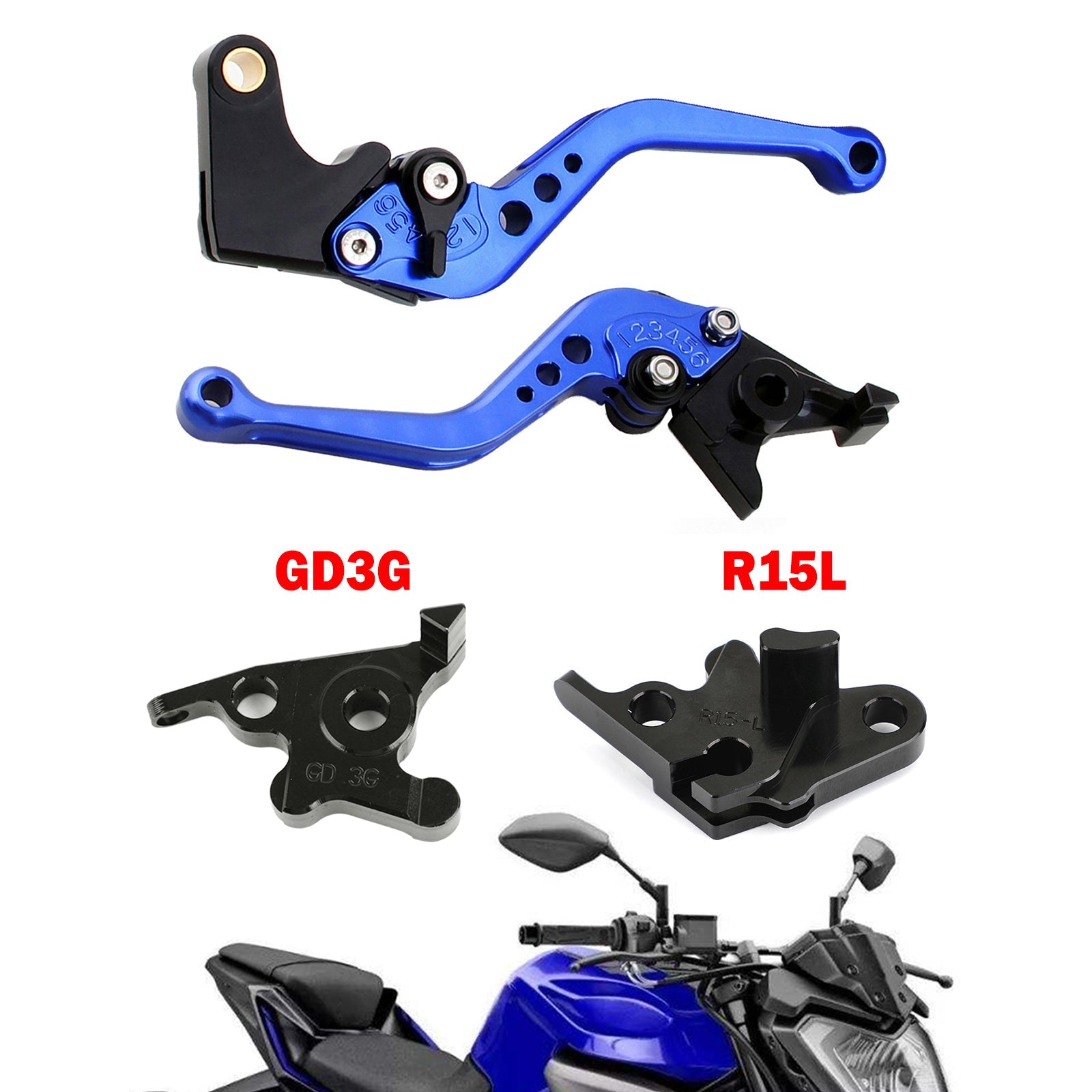Motorcykel kort kopplingsbromsspak passar för Yamaha MT125 2014-2019 Generic