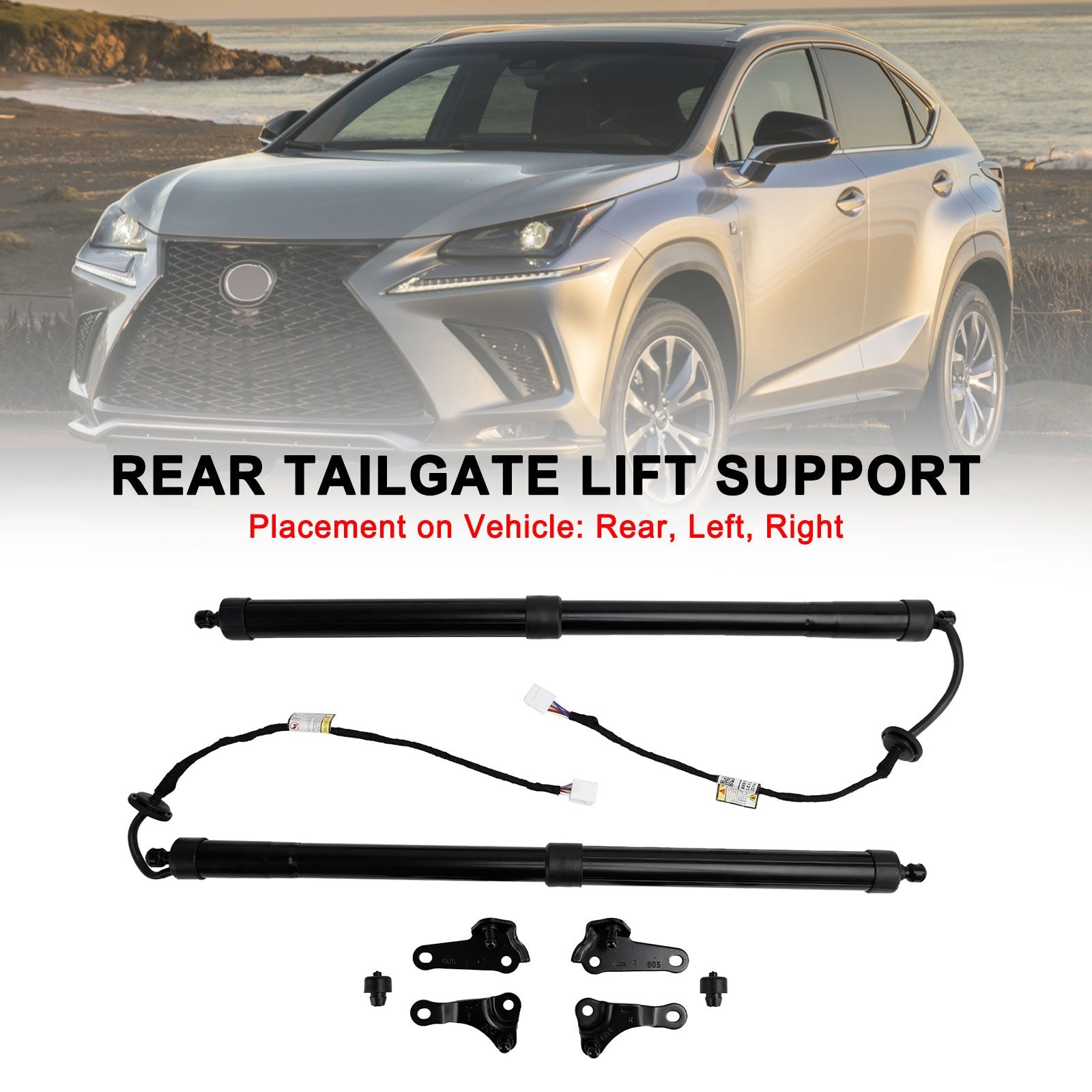 2pcs Zadné elektrické vzpery Tailgate Fit LEXUS NX200T NX300H 2.0L 2.5L 2015-2017