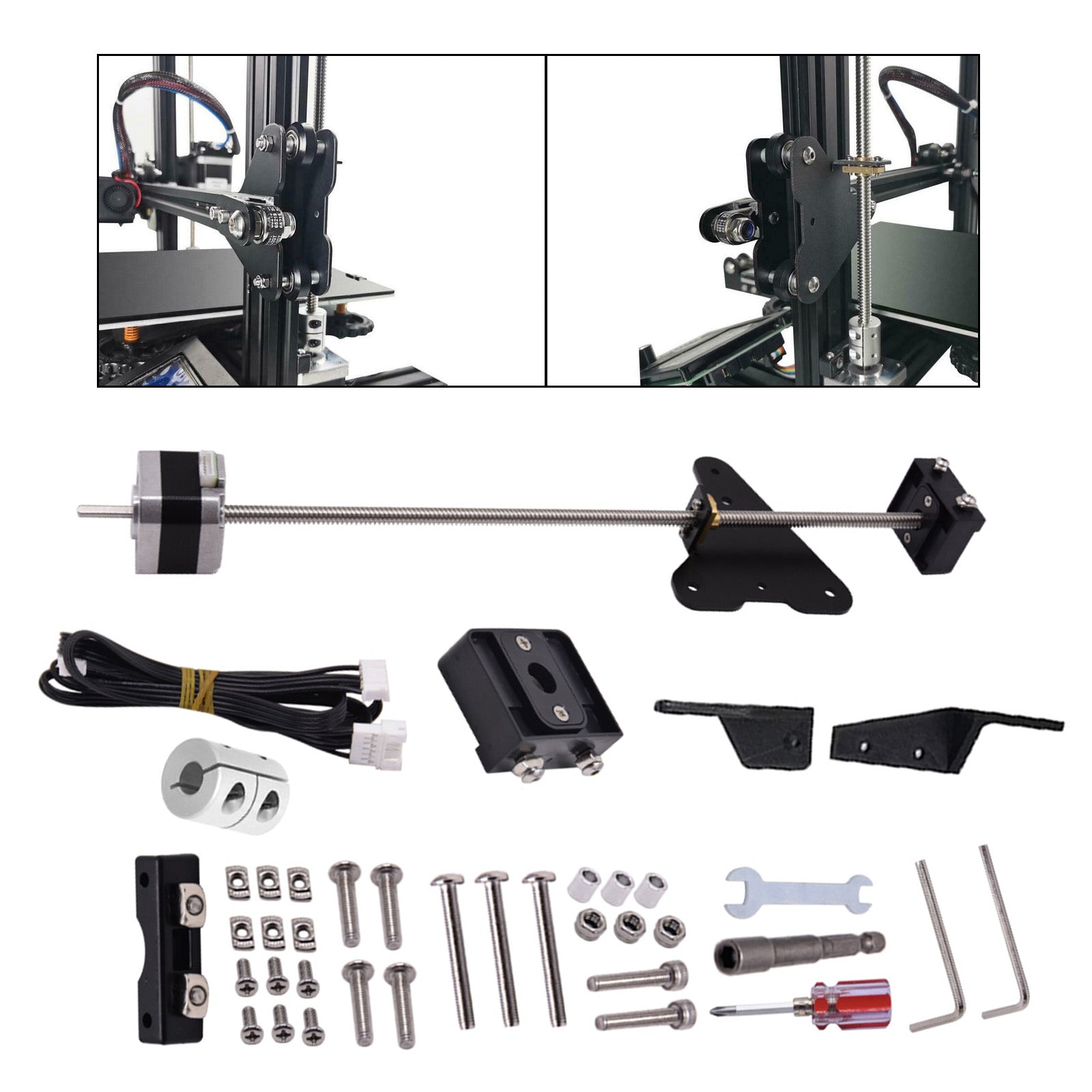 Accesorios para impresora 3D Ender-3 V2 3/3S/3pro Kit de actualización de tornillo de doble eje Z