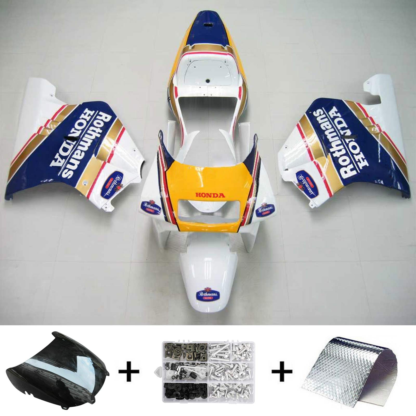 1990-1993 Honda NSR250 PGM-3 Amotopart Kit de carénage d'injection carrosserie plastique ABS #106