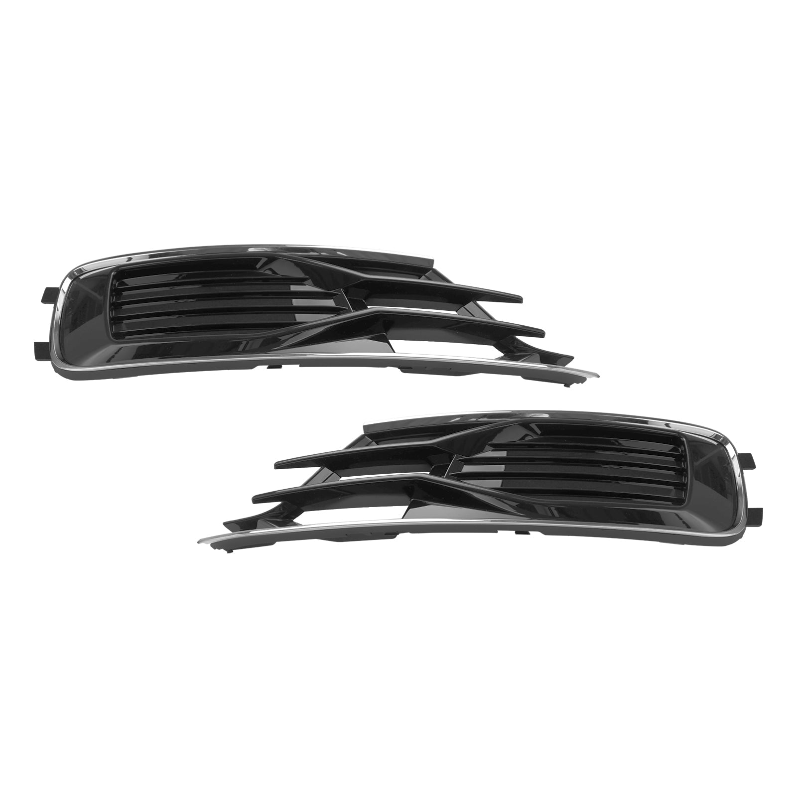 2014-2018 Audi A6 C7 2st Front Bumper Foglight Cover Grill Black Chrome