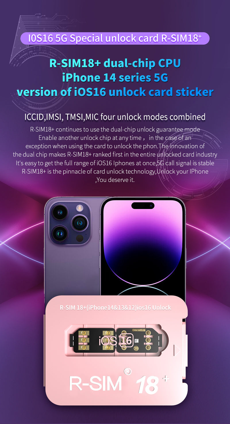 R-SIM 18+ Nano odomknutie karty RSIM Fit for iPhone 14 13 Pro Max 12 Pro 11 x iOS 16