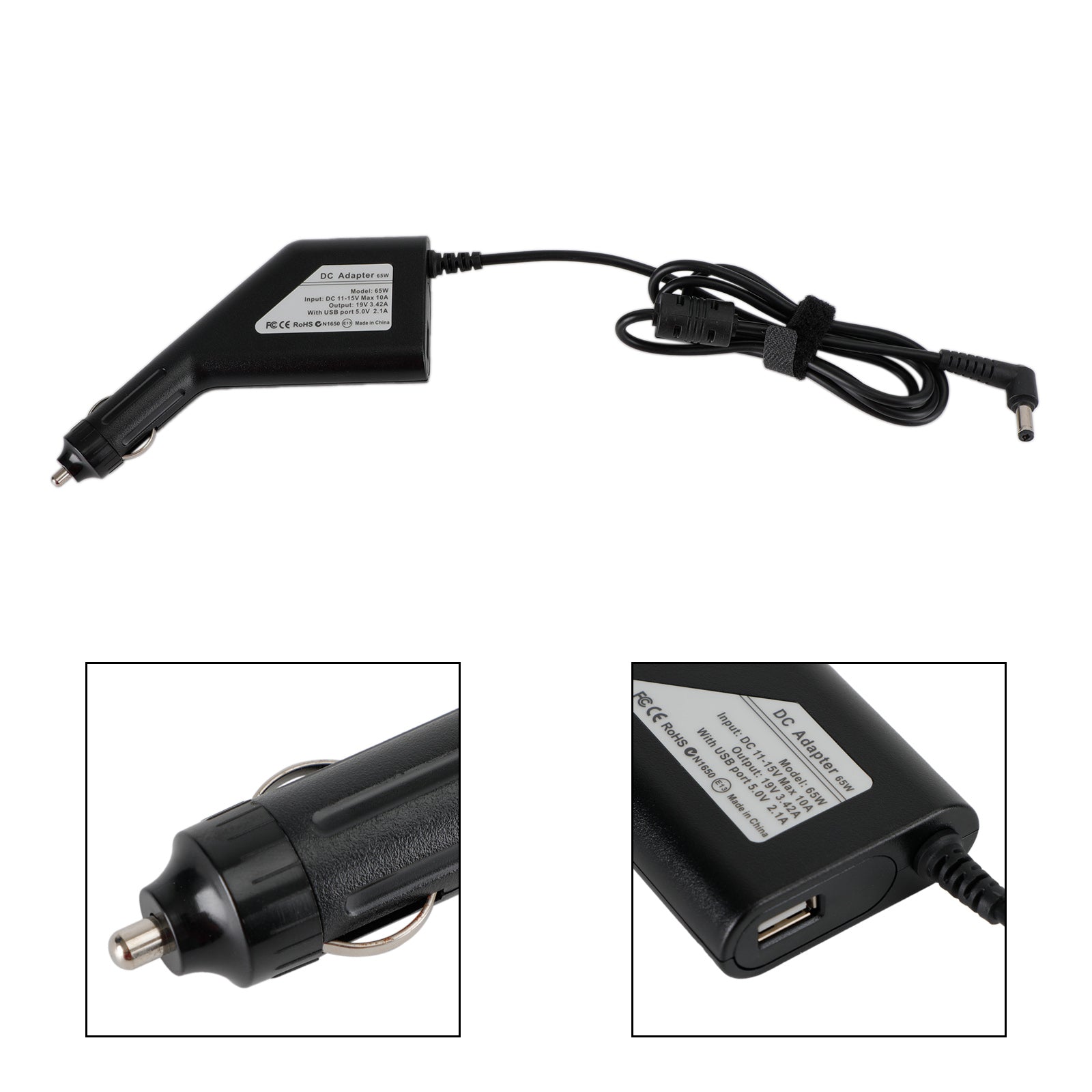 Adaptador de corriente continua del cargador del coche de los ordenadores portátiles de 19V 3.42A para Asus Lenovo Acer