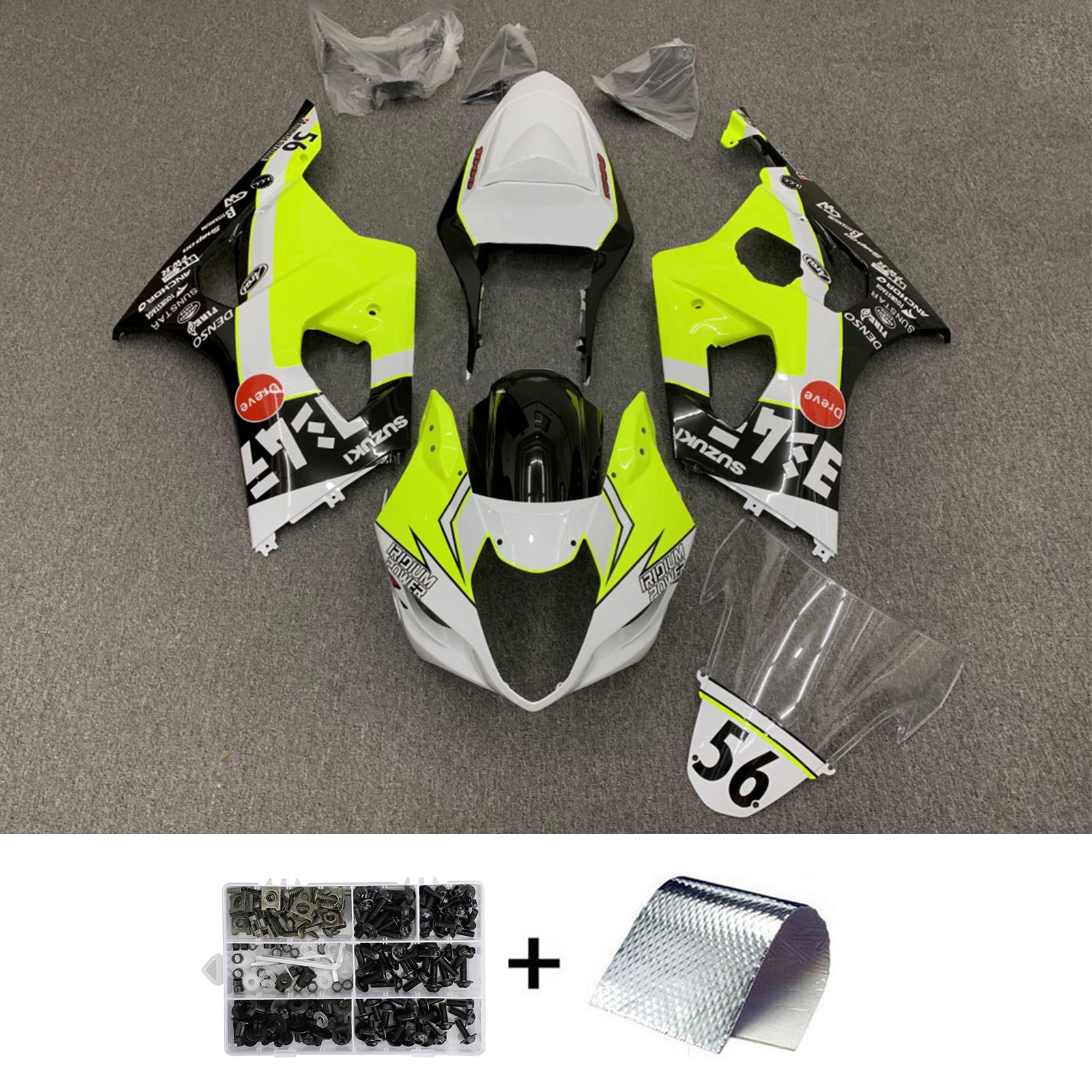 2003-2004 Suzuki GSXR1000 K3 Kit de carénage injection Bodywork Abs en plastique