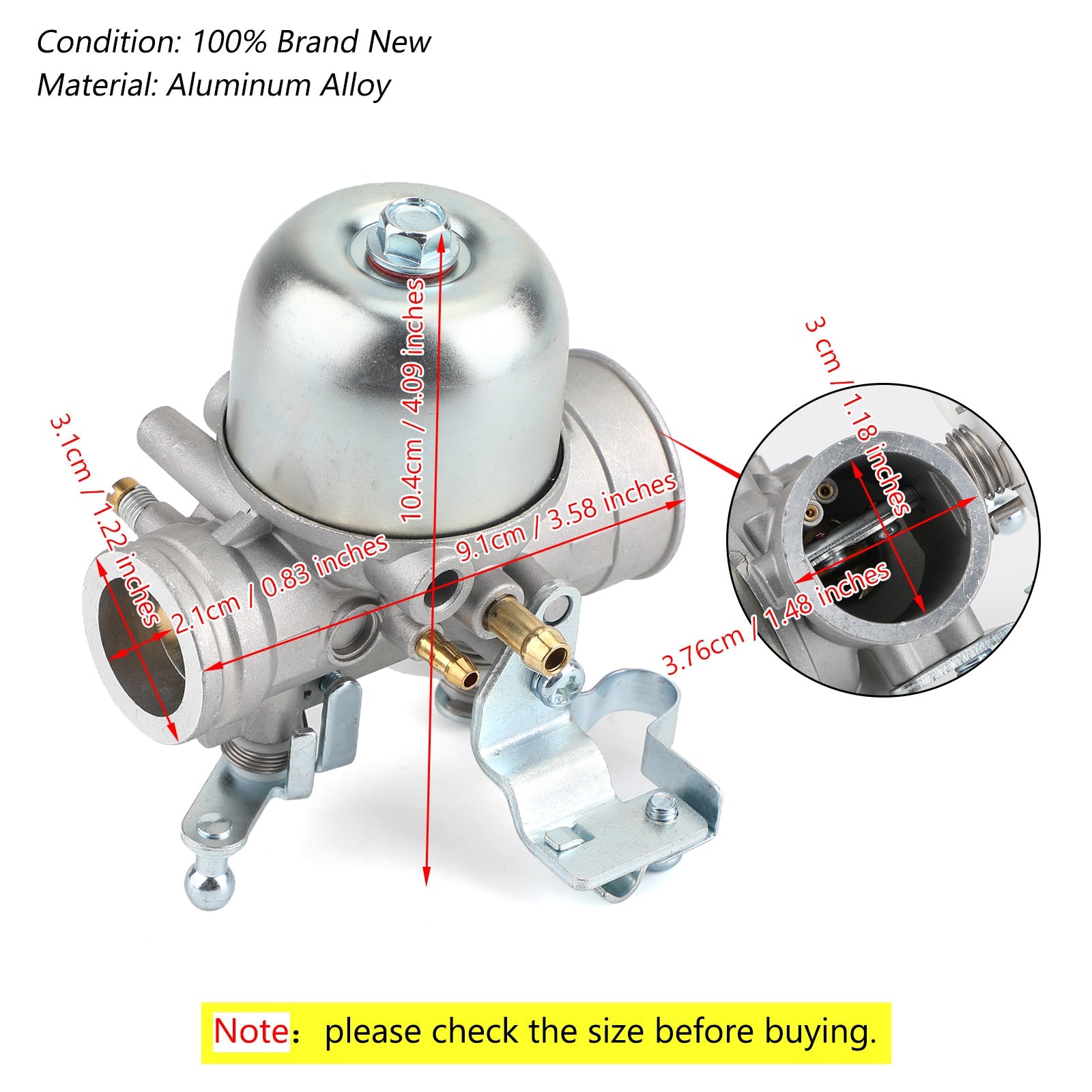 Carburateur Carb voor Yamaha G1 golfkarretjes 1983-1989 J24-14101-00 J24-14101-01 Generiek
