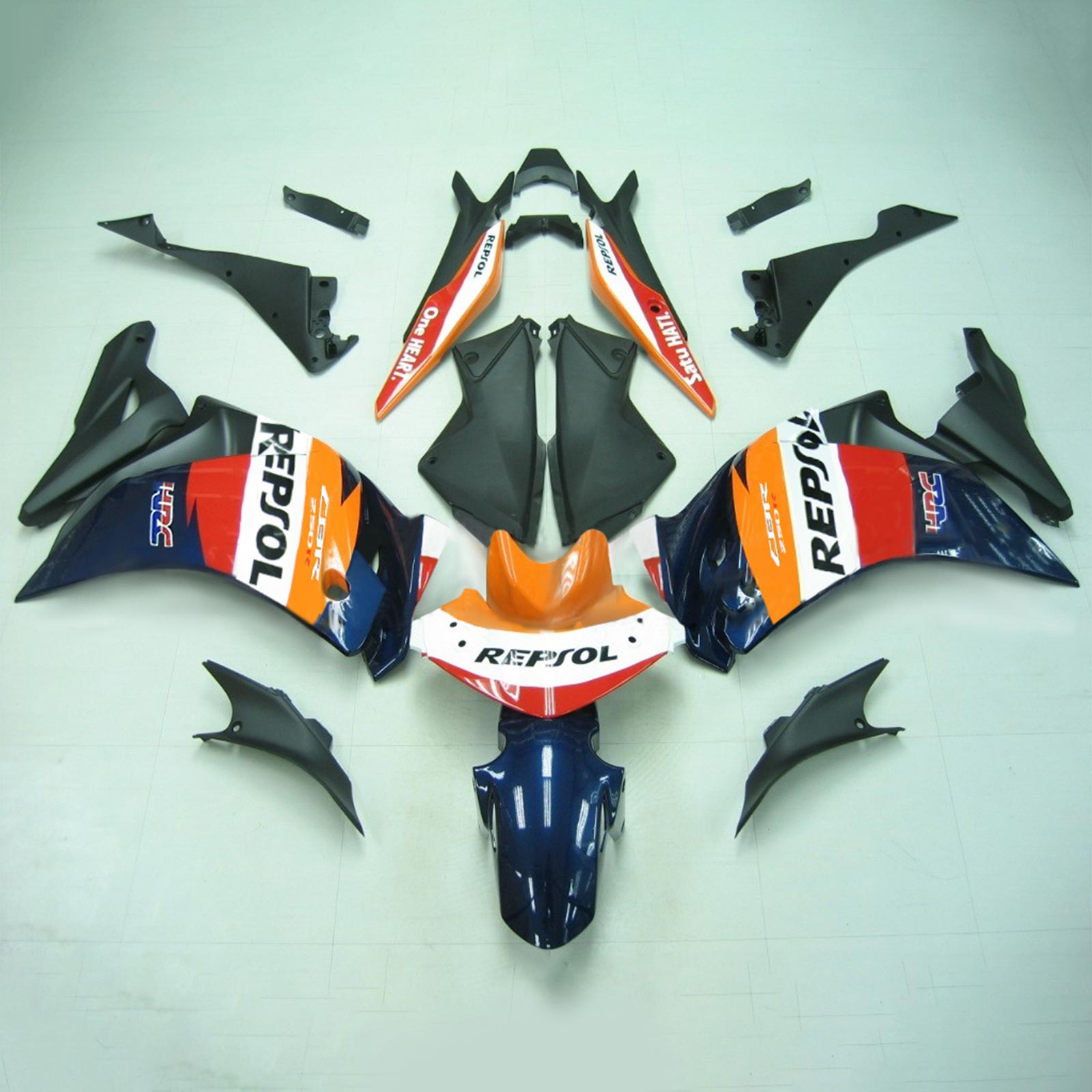 2011-2013 Honda CBR250R Kit de carénage d'injection Amotopart Carrosserie Plastique ABS #107