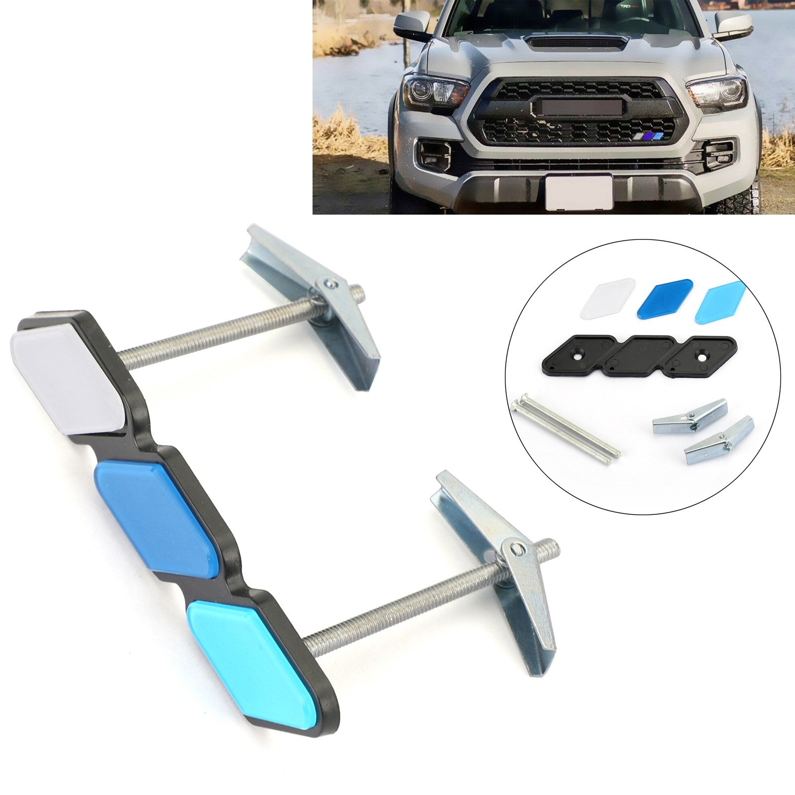 Tri-Color 3 Grille Badge Emblem för Toyota Tacoma 4Runner Tundra Rav4 Highlander Generic