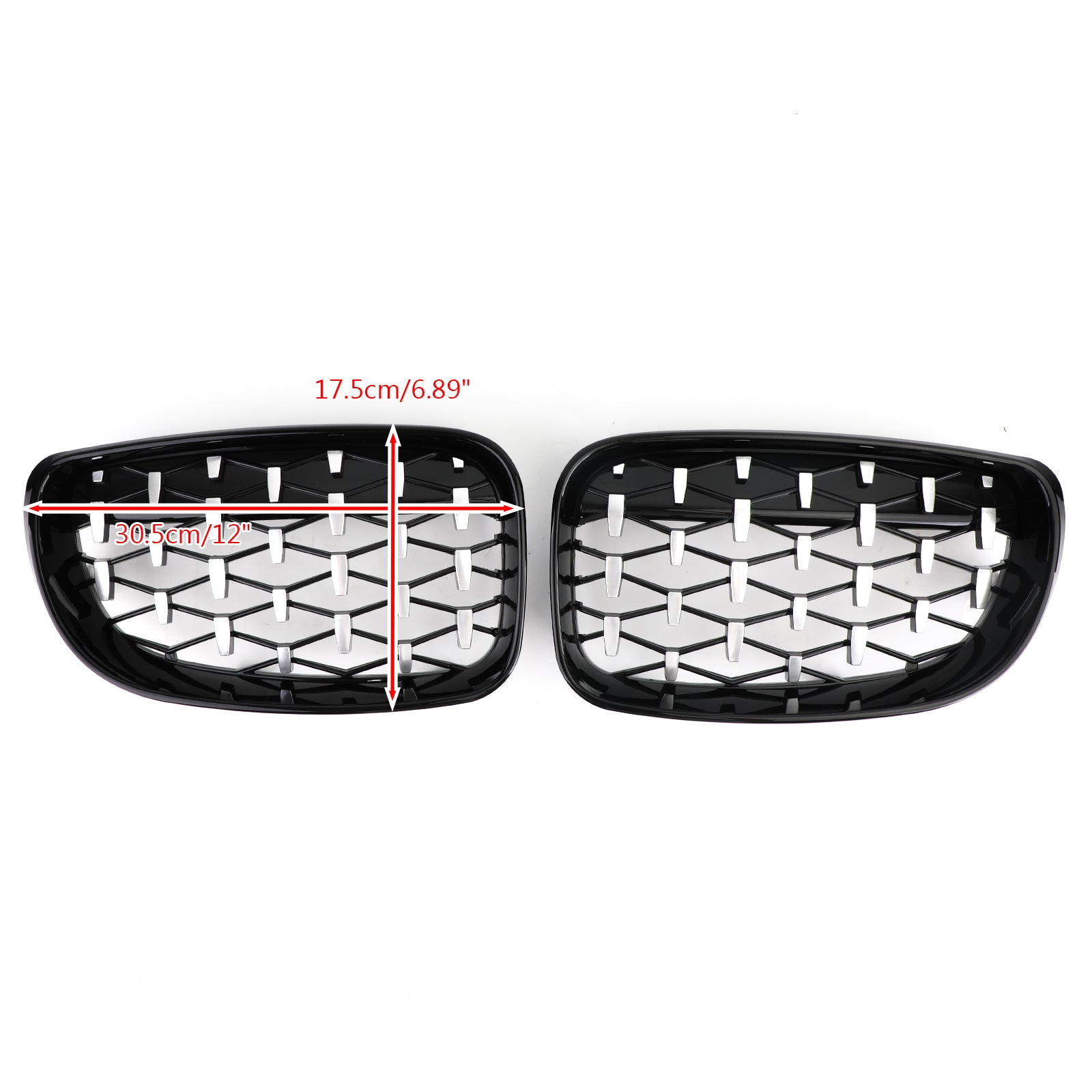 Frontgrille geschikt voor BMW 1-serie E81 E87 E82 E88 128i 135i 2008-2012 Zwart & Chrome Generiek