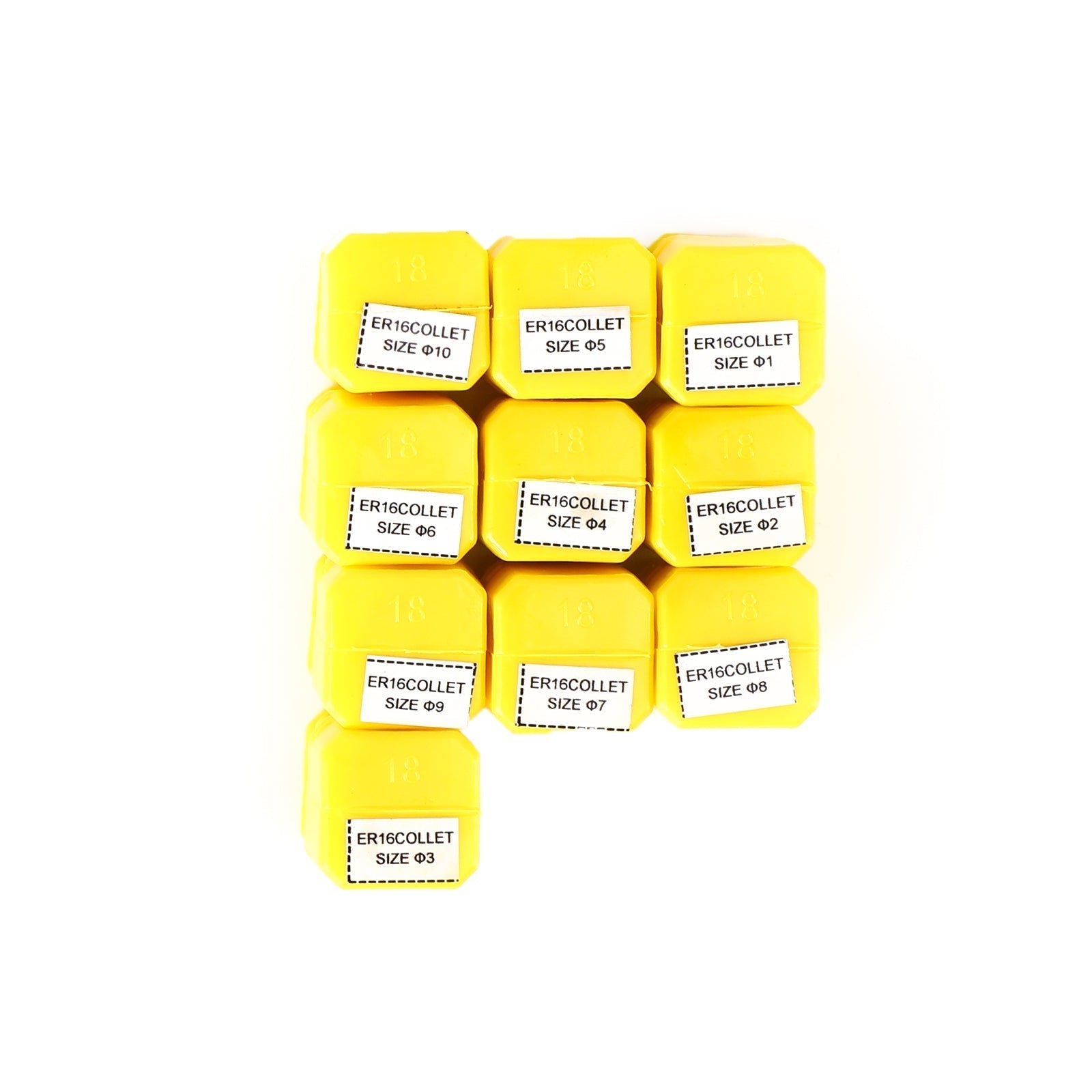 9Pcs ER16 Spring Collet Set For CNC Milling Lathe Tool Engraving Machine Steel