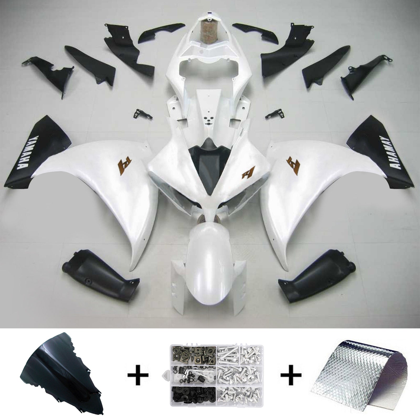 2012-2014 Yamaha YZF 1000 R1 Amotopart Injeksjon Fairing Kit Bodywork Plast Abs #103