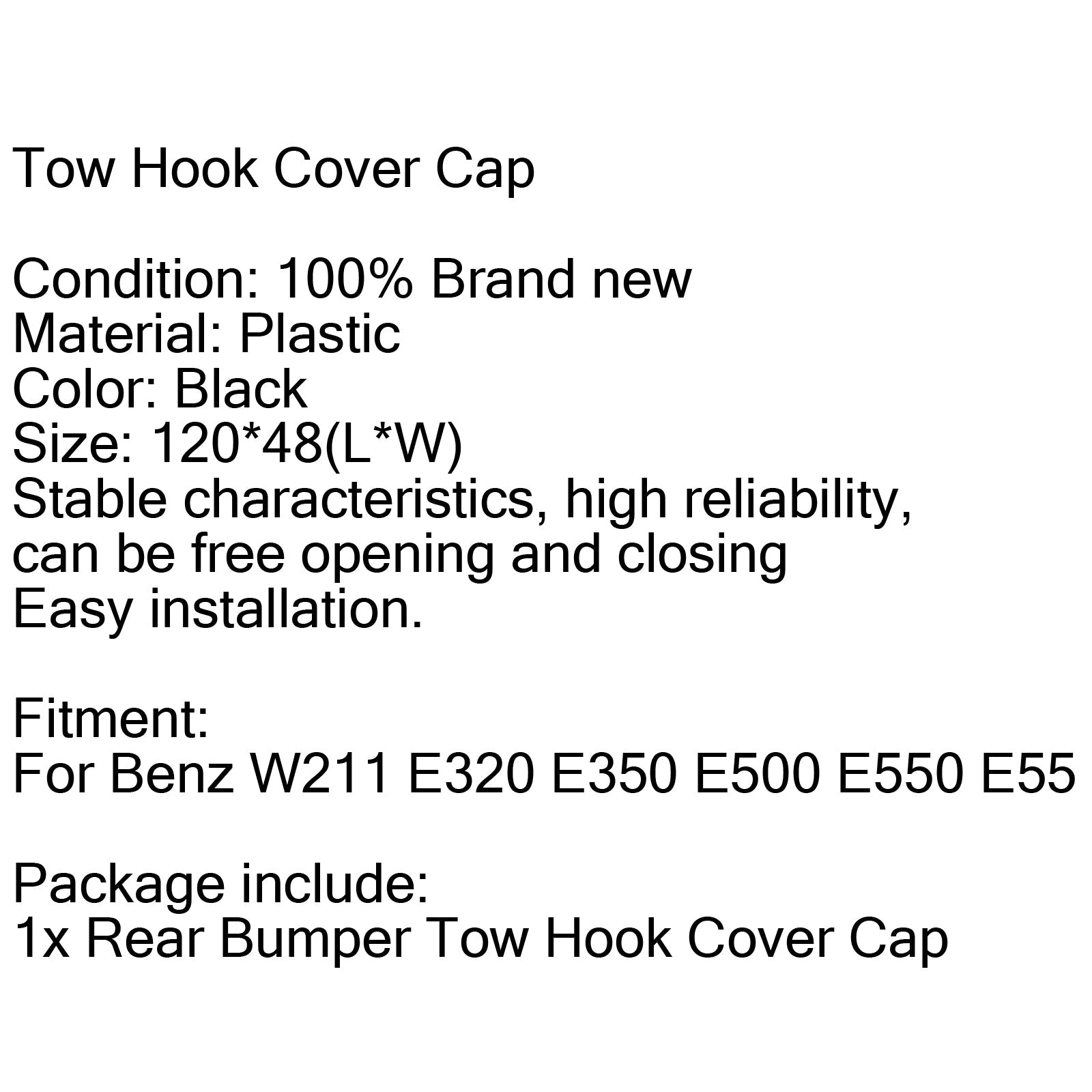 Afdekkap voor sleephaak achterbumper voor Mercedes-Benz E-klasse W211 E320 2118801405 Generiek