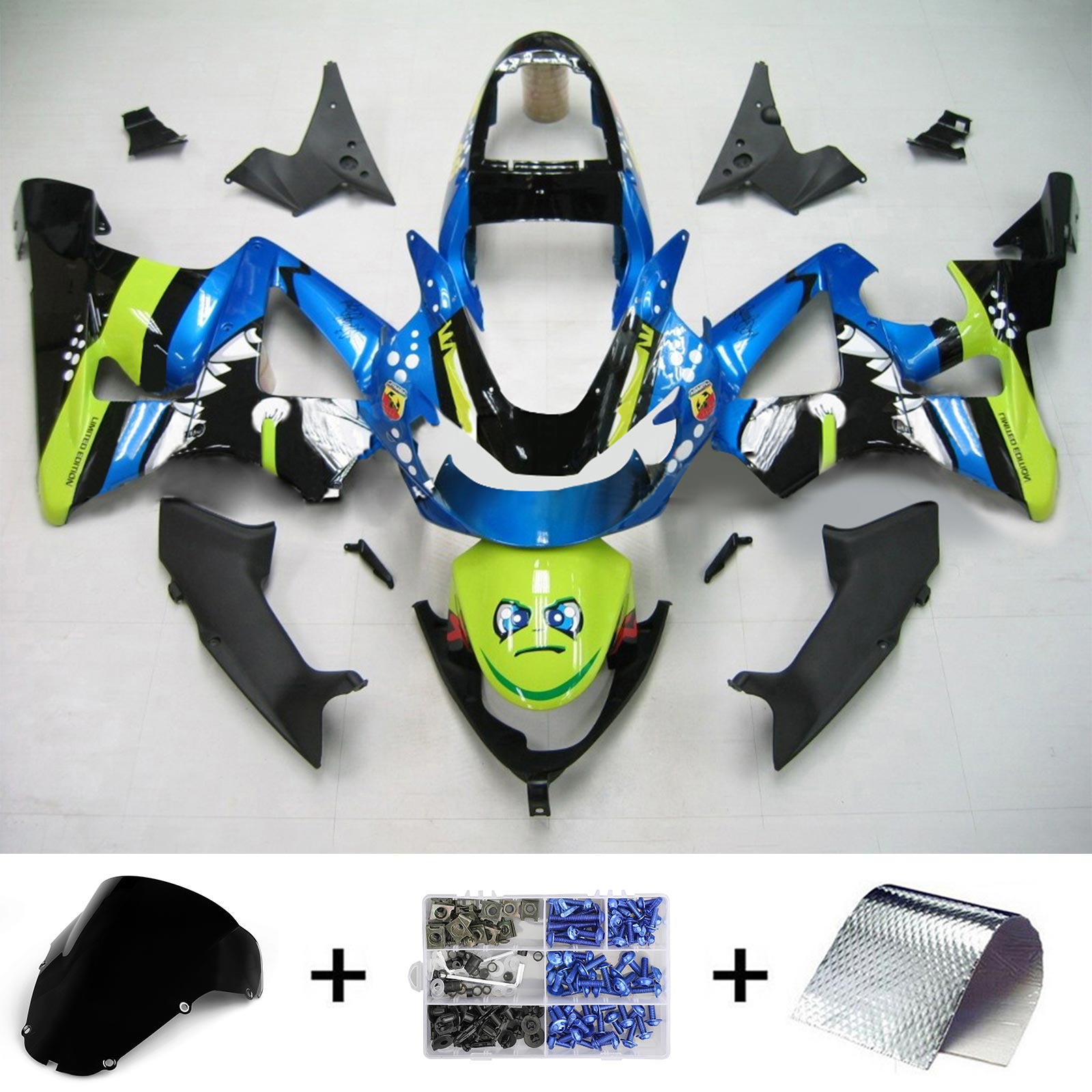 2000-2001 Honda CBR929RR Kit de carénage d'injection Amotopart carrosserie plastique ABS #130