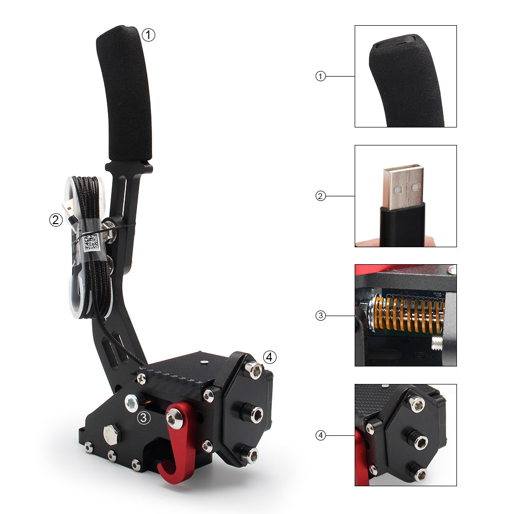 PC 14 bits USB3.0 Brake à main SIM pour les jeux de course Stand de volant G27/G29 G920 PC Windows