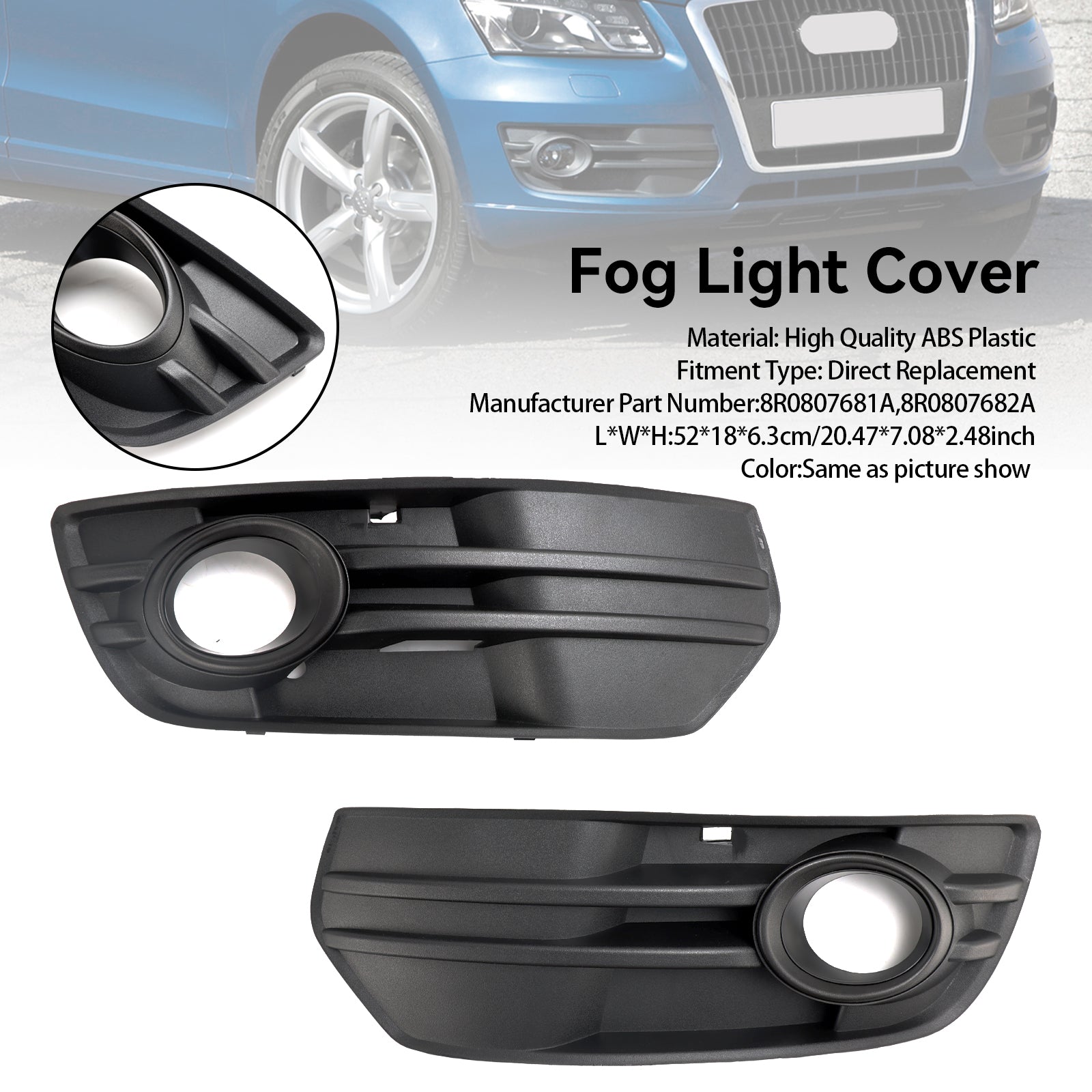 Audi Q5 2009-2012 2st Front Bumper Grill Fog Light Lamp Cover Trim