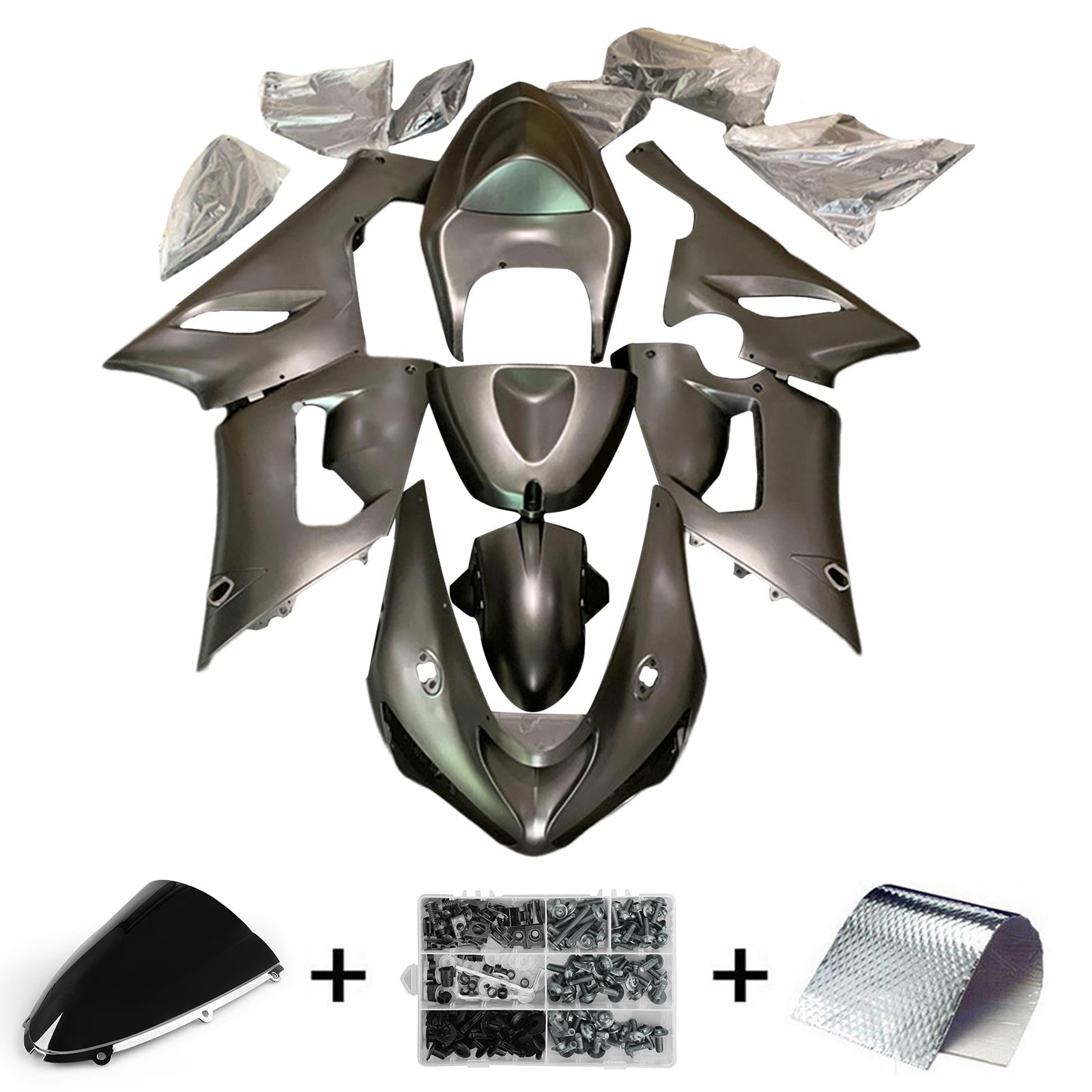 2005-2006 Kawasaki ZX6R 636 Kit de carénage carrosserie plastique ABS