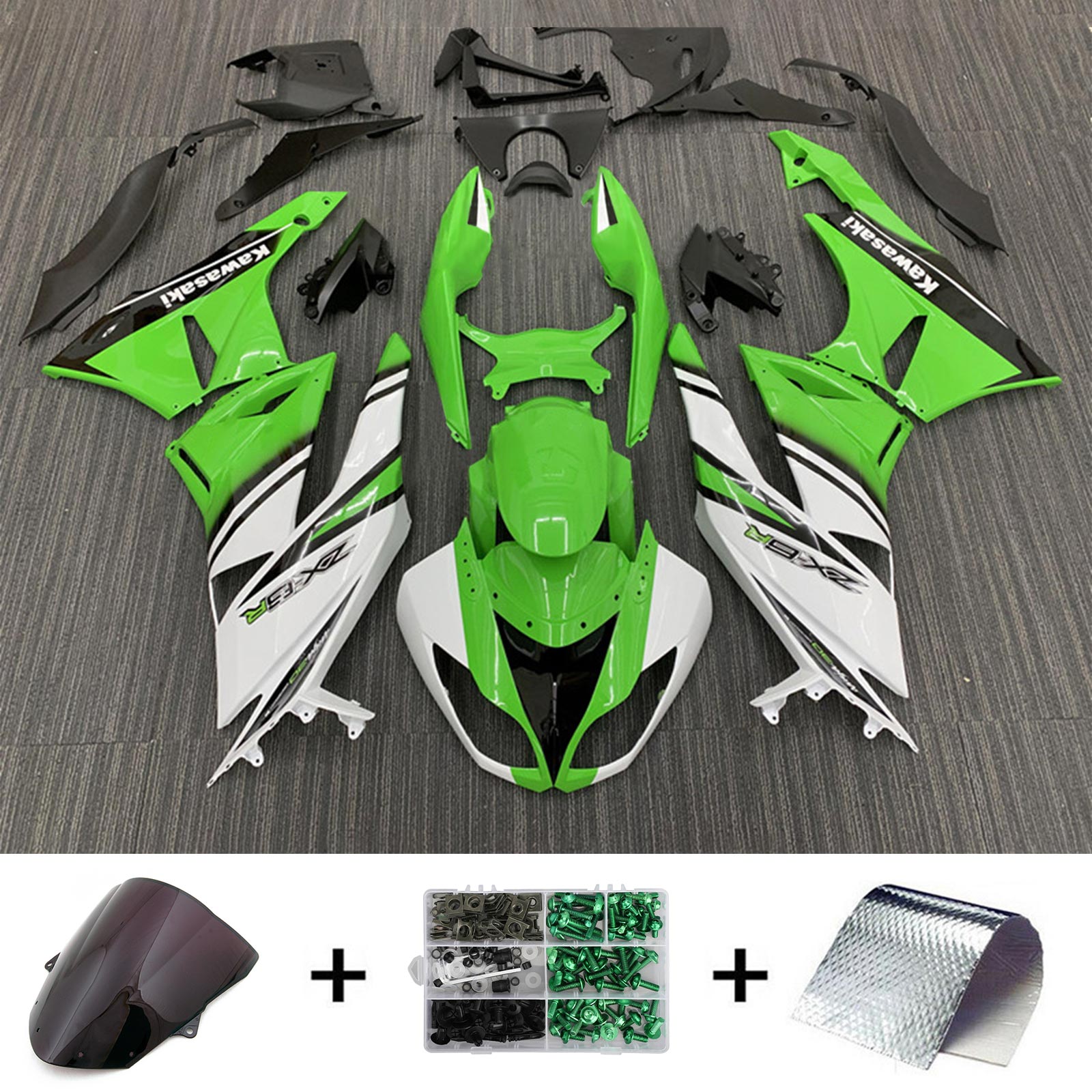 2009-2012 KAWASAKI ZX6R 636 Kit de carénage Kit de carrosserie en plastique Abs
