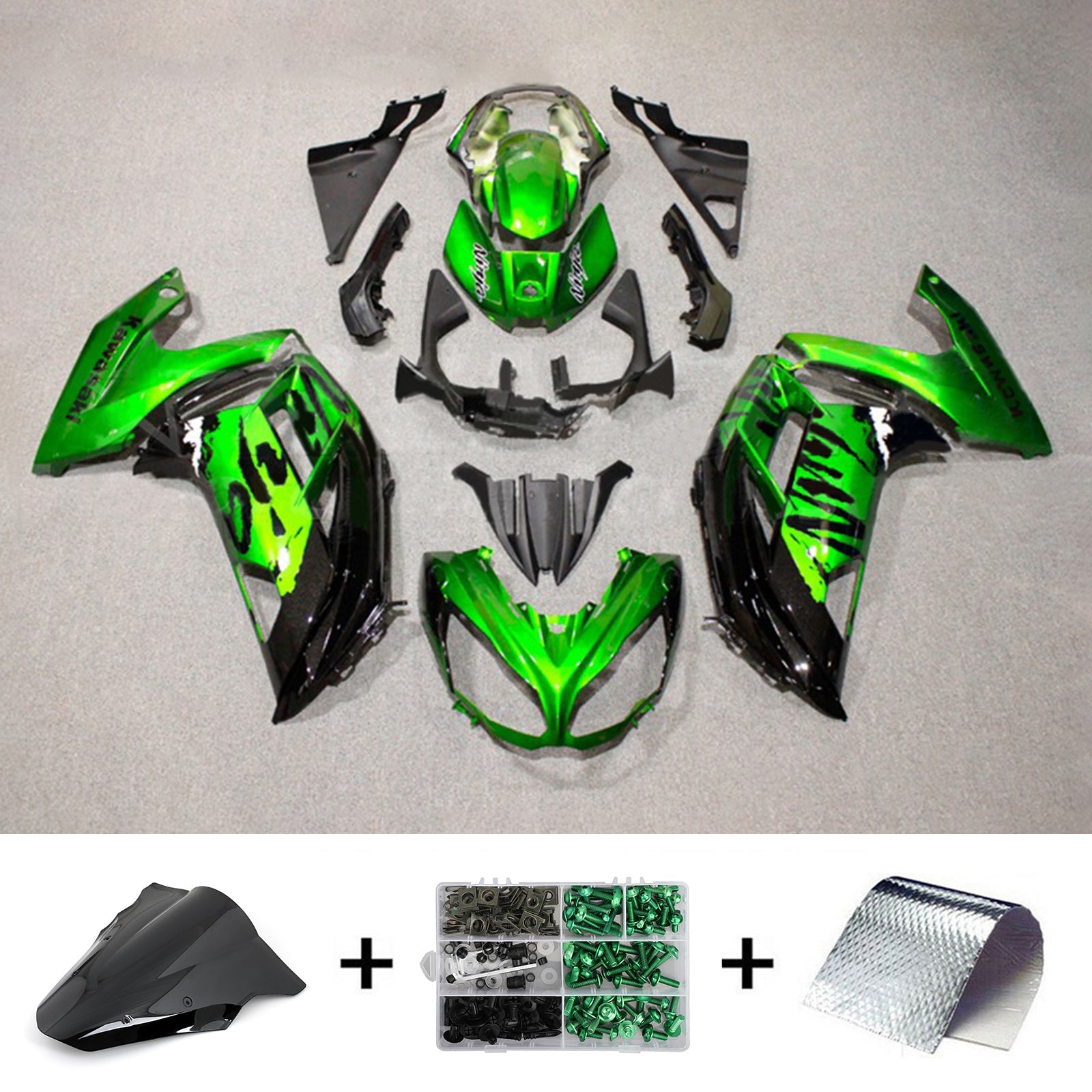Kit de carénage d'injection Kawasaki ER6F/Ninja650 2012-2016, carrosserie en plastique ABS #130