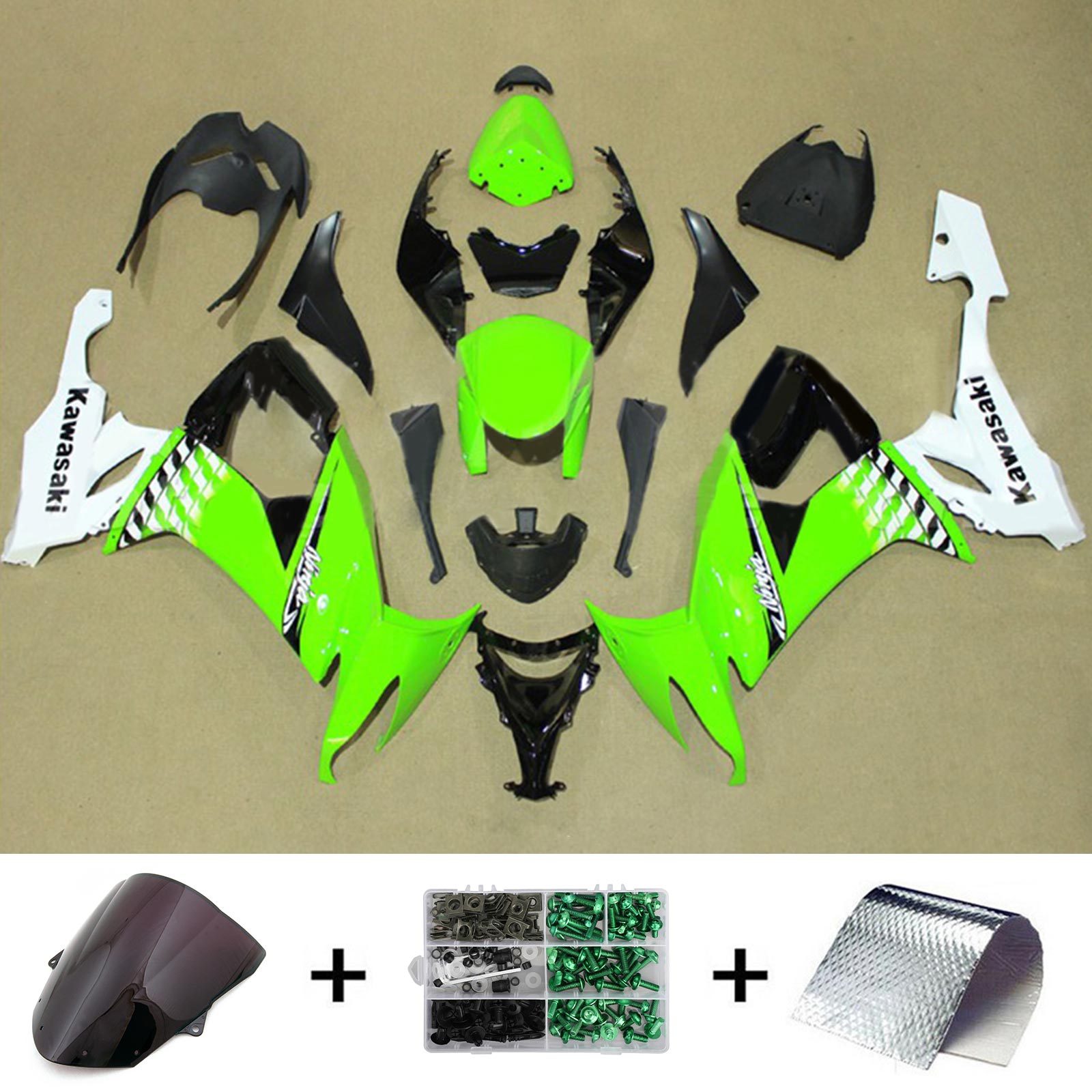 2008-2010 Kawasaki ZX10R Injektion Fairing Kit Bodywork Plastic ABS#127