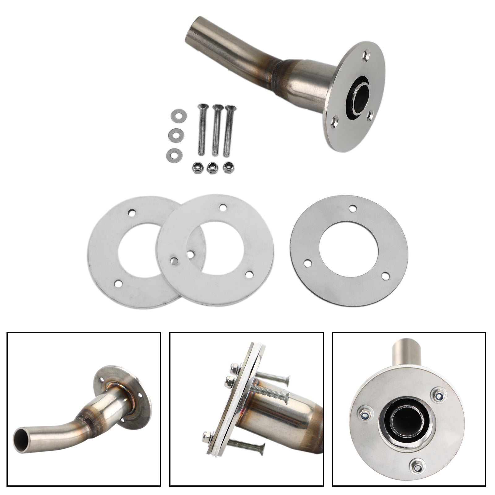 Avgasutlopp + Stödplatta & Fästningar för Eberspacher för Webasto värmare 24mm