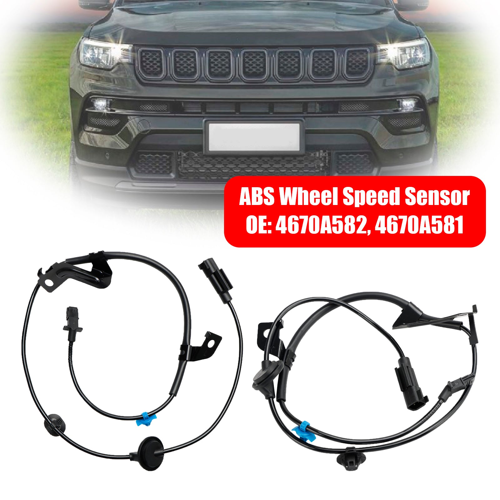 2 pièces arrière gauche&Capteur de vitesse de roue ABS droit pour Jeep Compass Mk49 Patriot Mk7