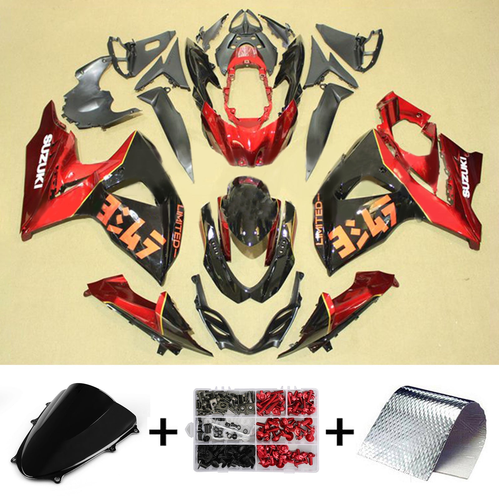 2009-2016 Suzuki GSXR1000 K9 Kit de carénage carrosserie plastique ABS