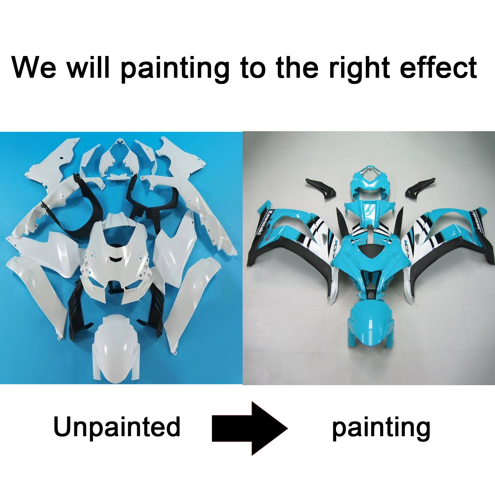 2021-2024 Kawasaki ZX-10R ZX10R Amotopart Injectiekuipset Carrosserie ABS #101