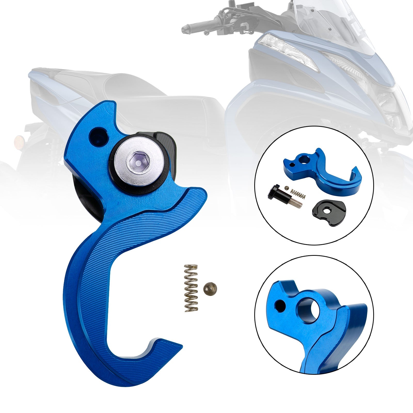 Yamaha Tricity 125 2014-2021/155 2016- 2023 Support de rangement pour crochet de casque Bleu