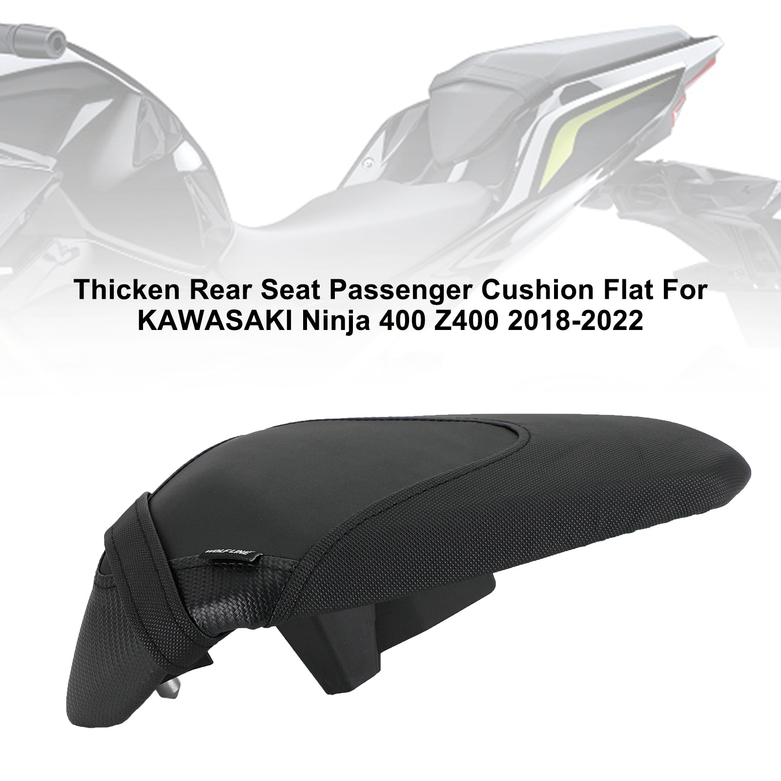 Bakre passagerarsäte Pillion Saddle Flat för Kawasaki Ninja 400 Z400 18-22
