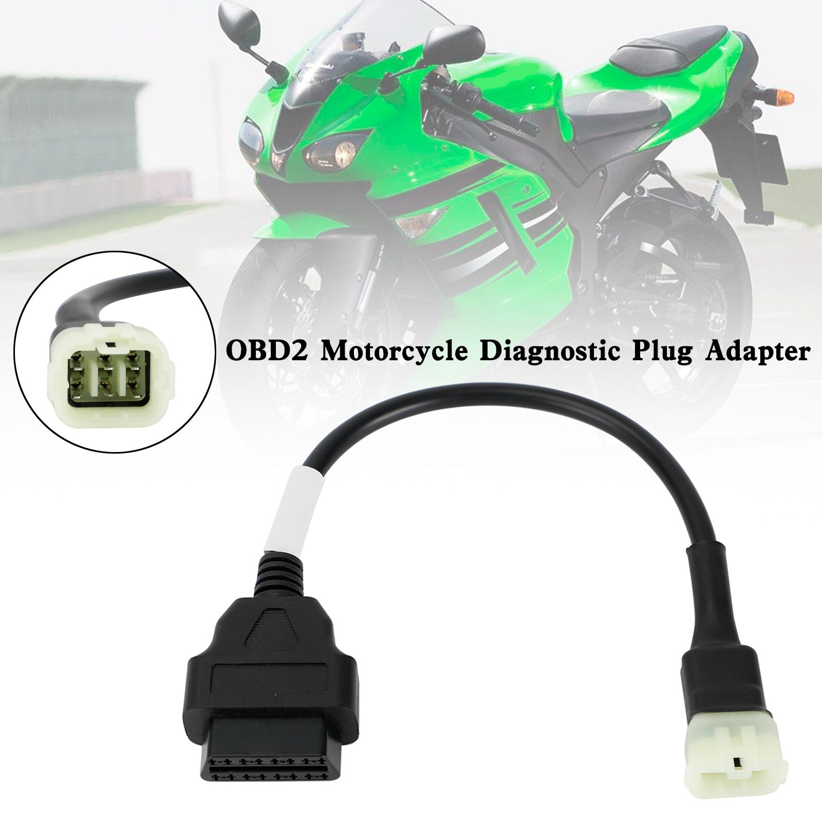 Kawasaki Motorcycle Scooter ATV Cabo OBD2 Adaptador de plugue de diagnóstico de 6 pinos