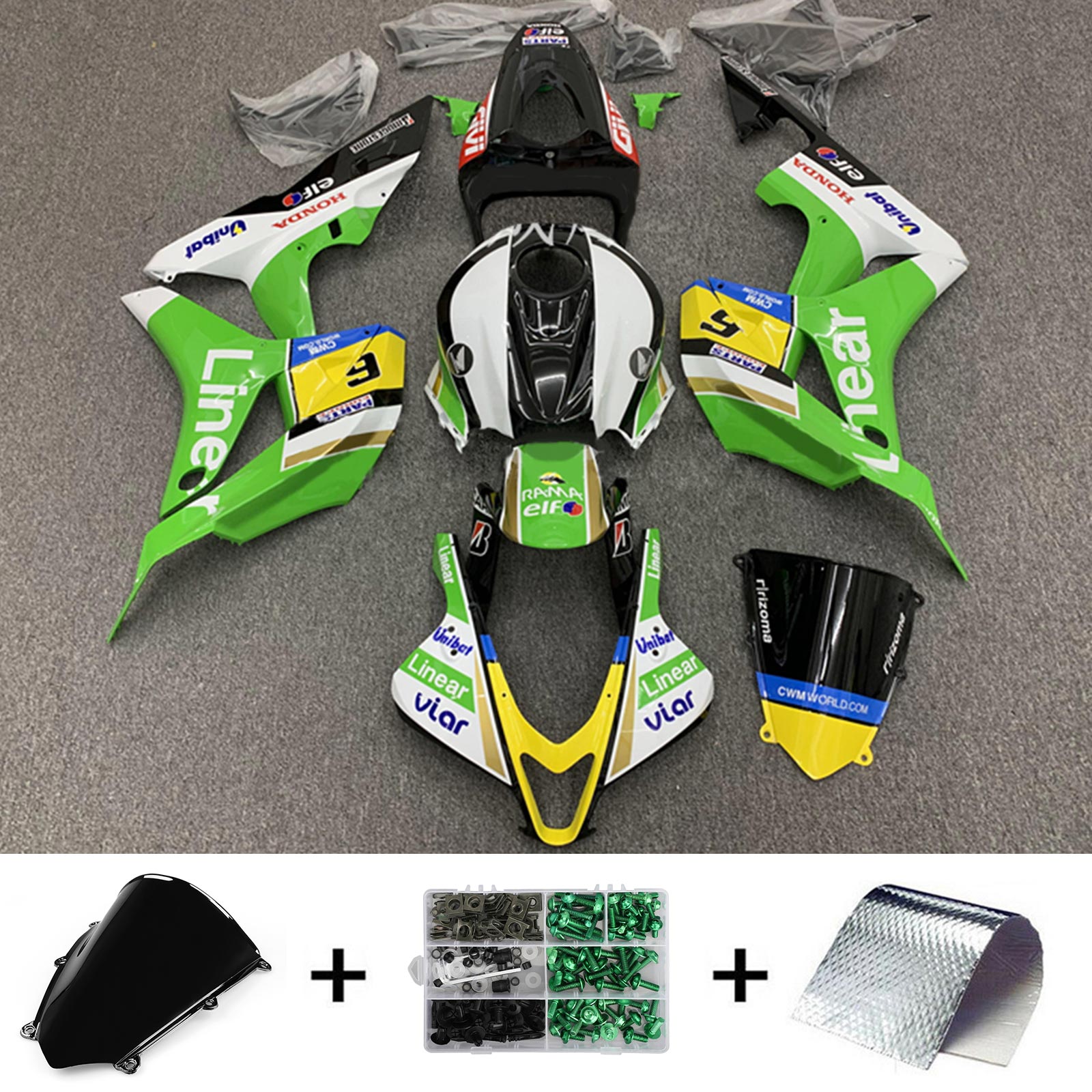 2007-2008 Honda CBR600RR F5 Kit de carénage carrosserie plastique ABS