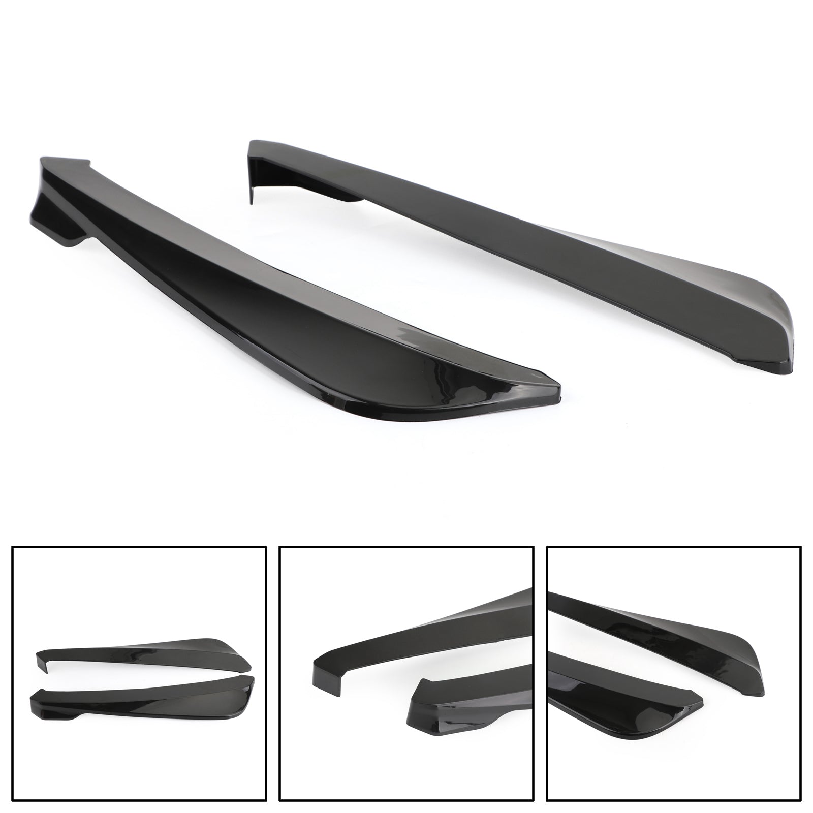 19" Gloss Black Car Rear Bumper Fin Canard Splitter Diffuser Valence Spoiler Lip Generic