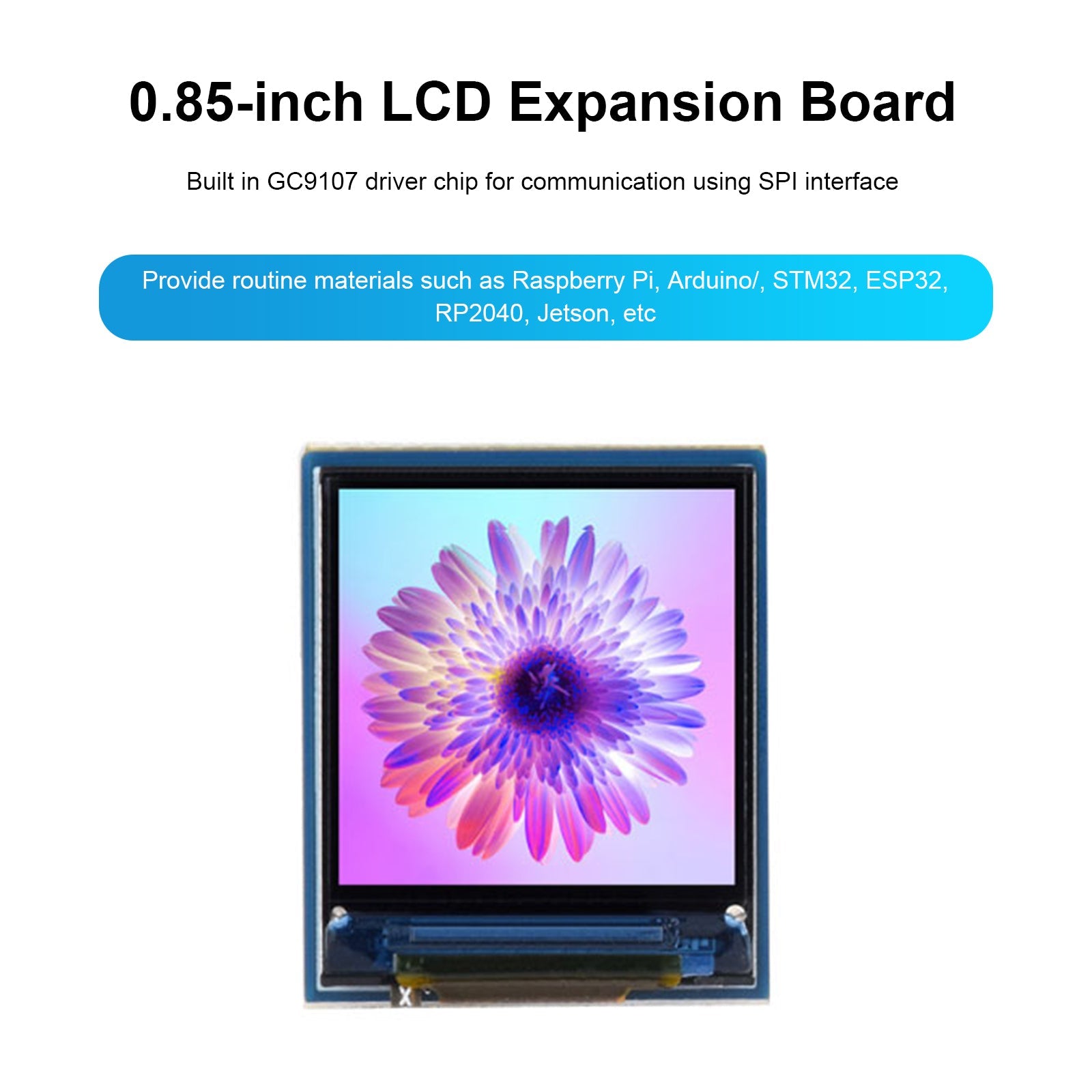 Raspberry PI 0,85-tums IPS-skärm GC9107 Driver Chip SPI-gränssnitt LCD-skärm