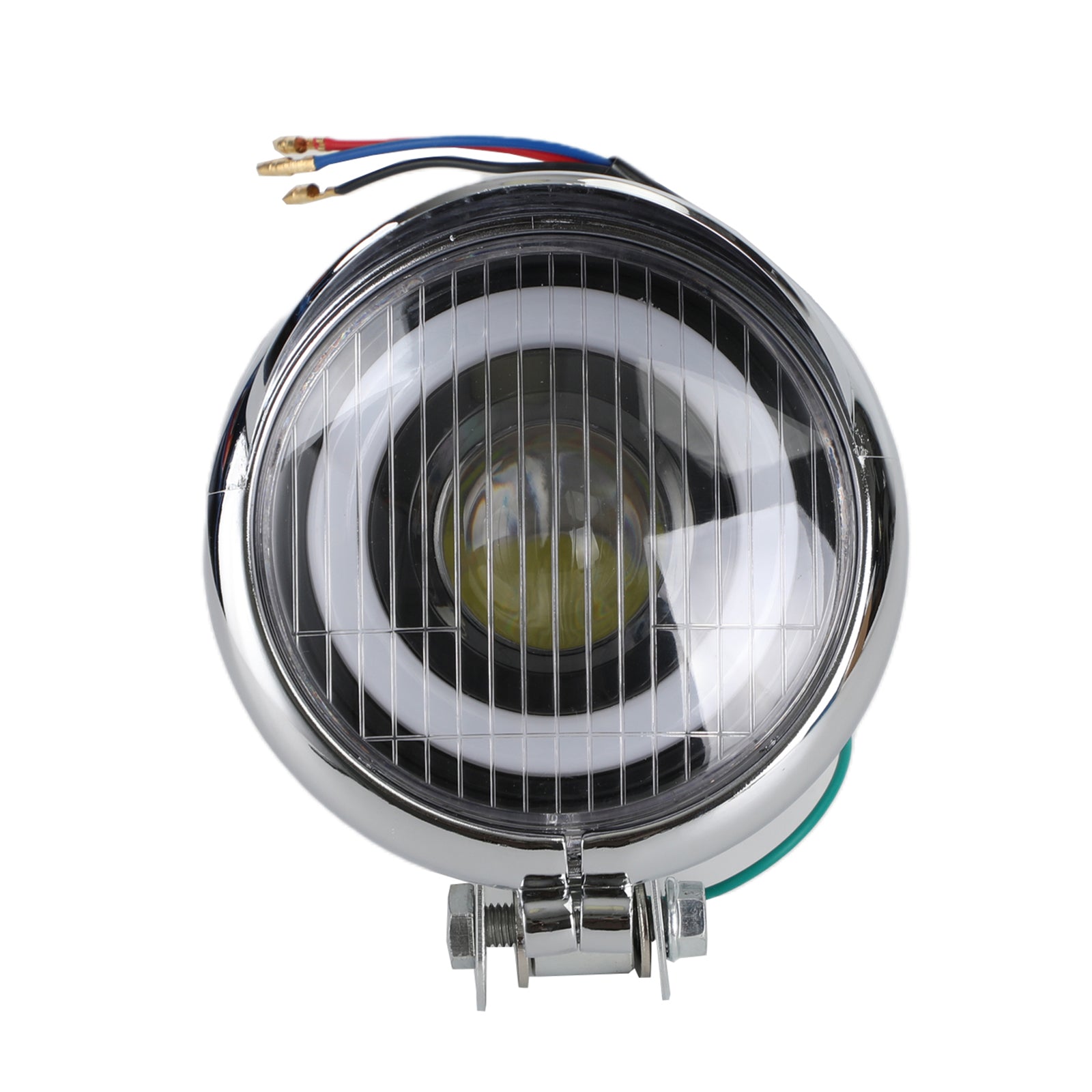 Phare de moto de 5 pouces, anneau Halo chromé DRL pour café Racer, vélo personnalisé générique