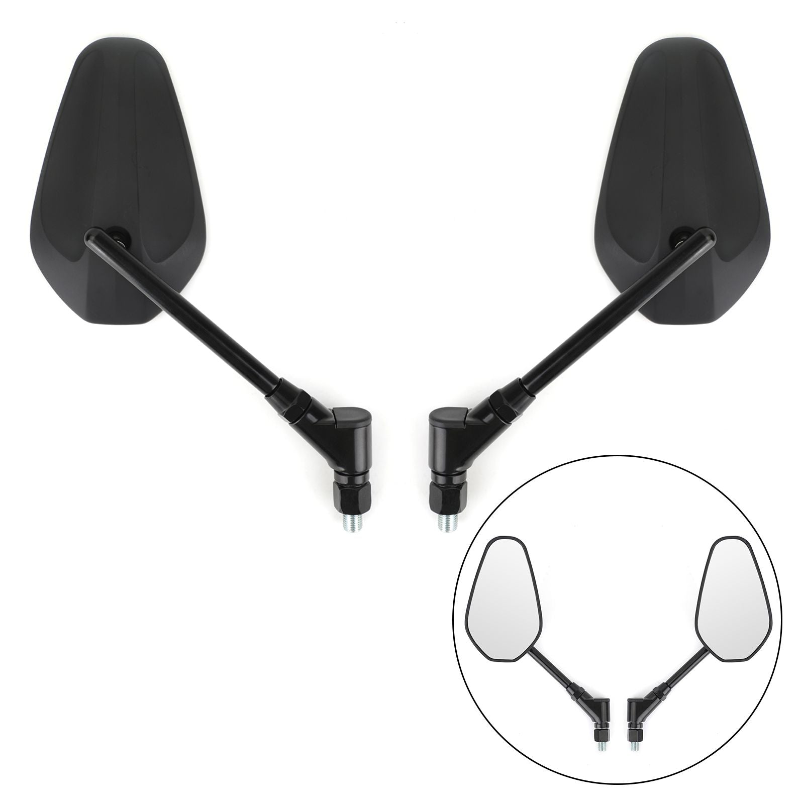 Nueva Izquierda Negra & Espejos retrovisores laterales para motocicleta Cruiser Chopper, M10, 10 mm, genéricos