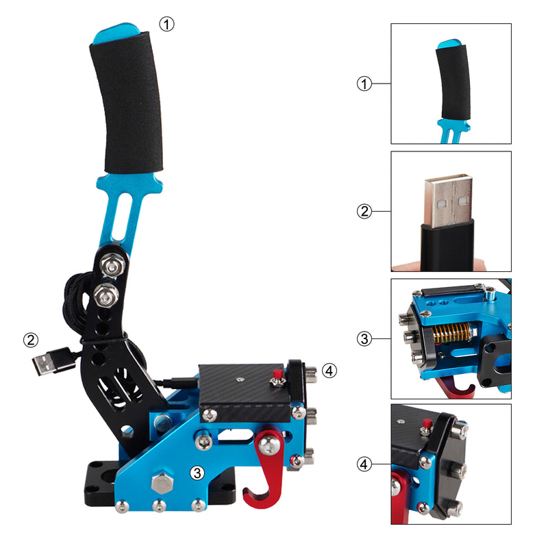 USB3.0 14Bit PS4/PS5 SIM Handbrake for Racing Games Steering Wheel Stand G29