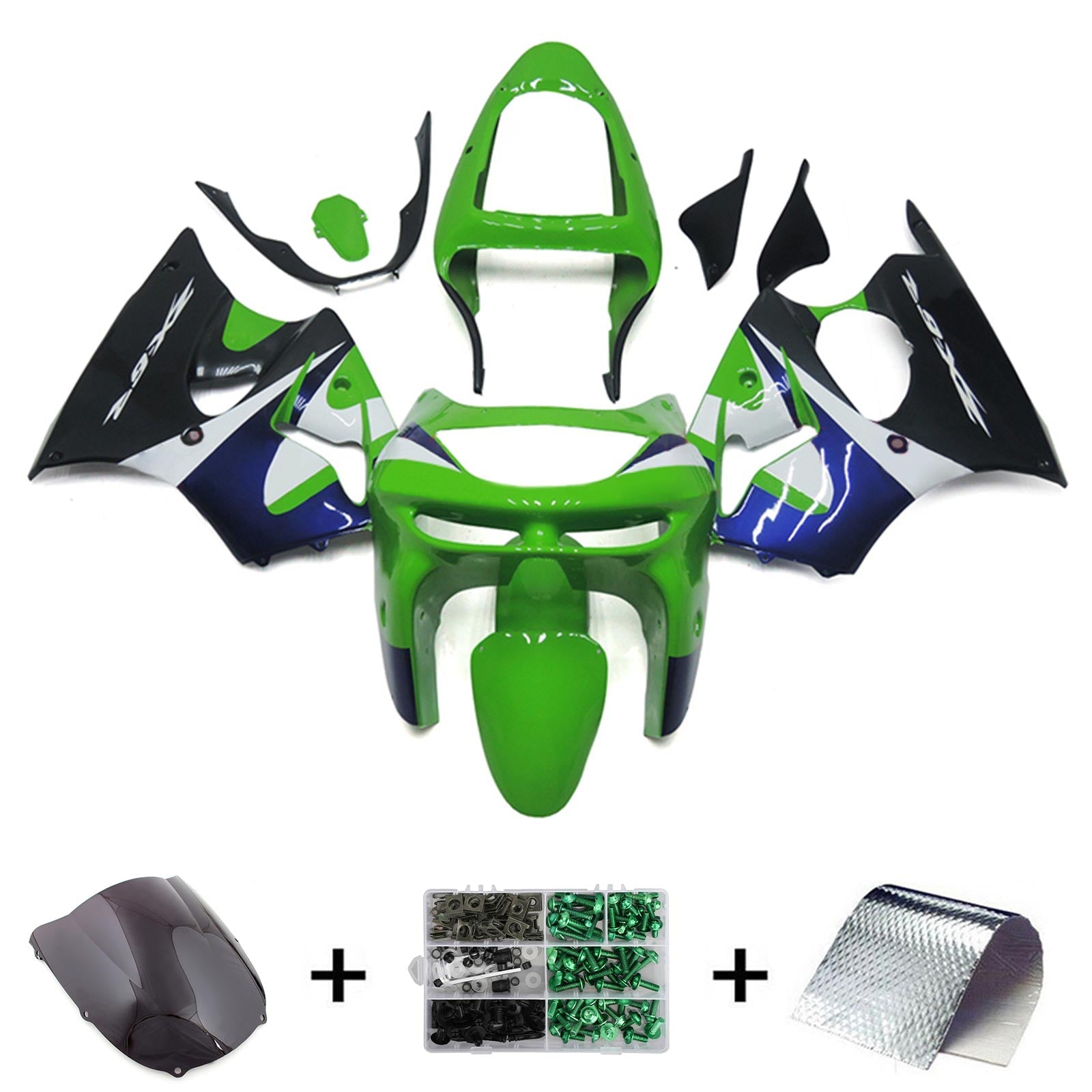 1998-1999 KAWASAKI ZX6R Kit de carénage Kit de carrosserie Plastique Abs
