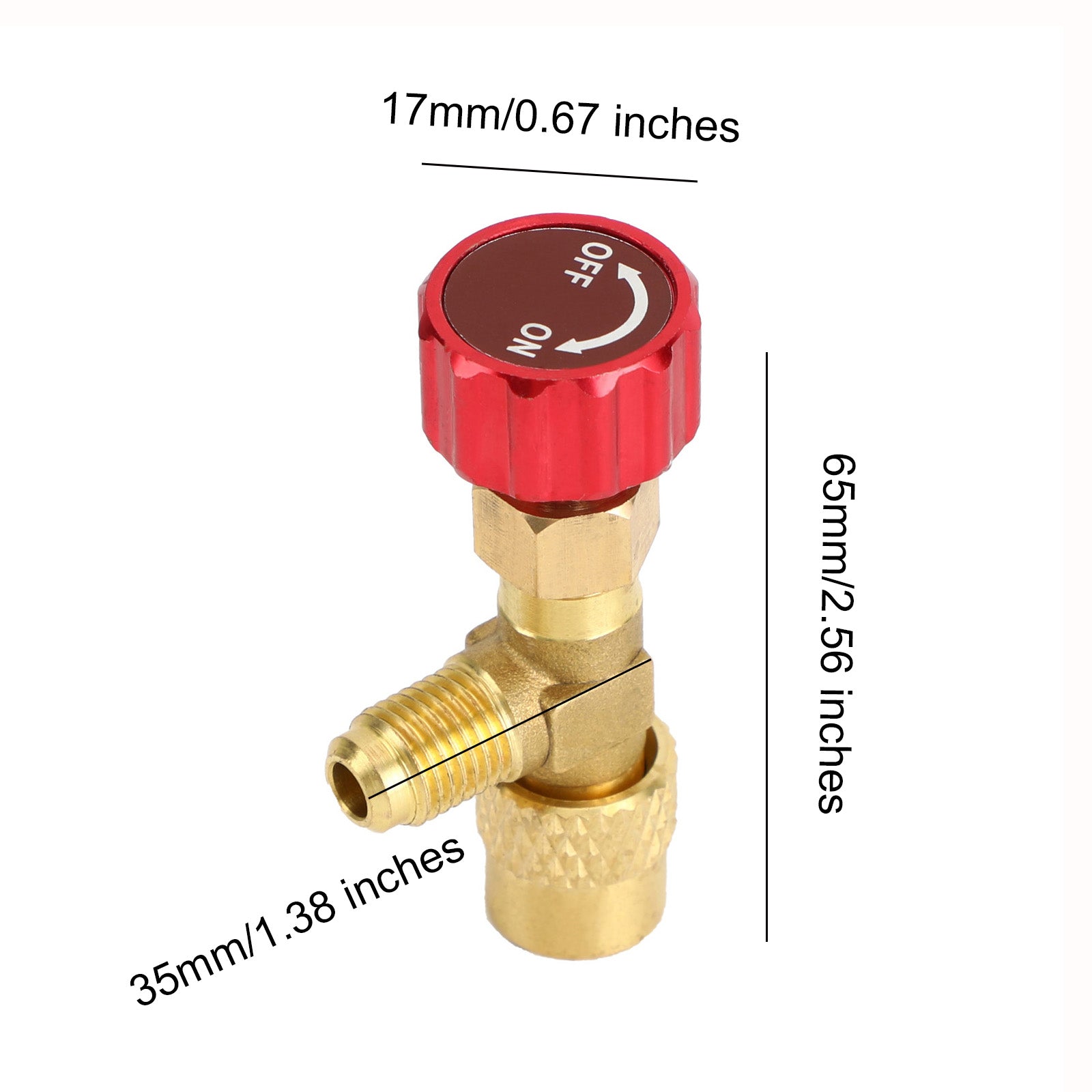 R410A kylpåfyllningsventiladapter 1/4" SAE-hane till 5/16" SAE Famale