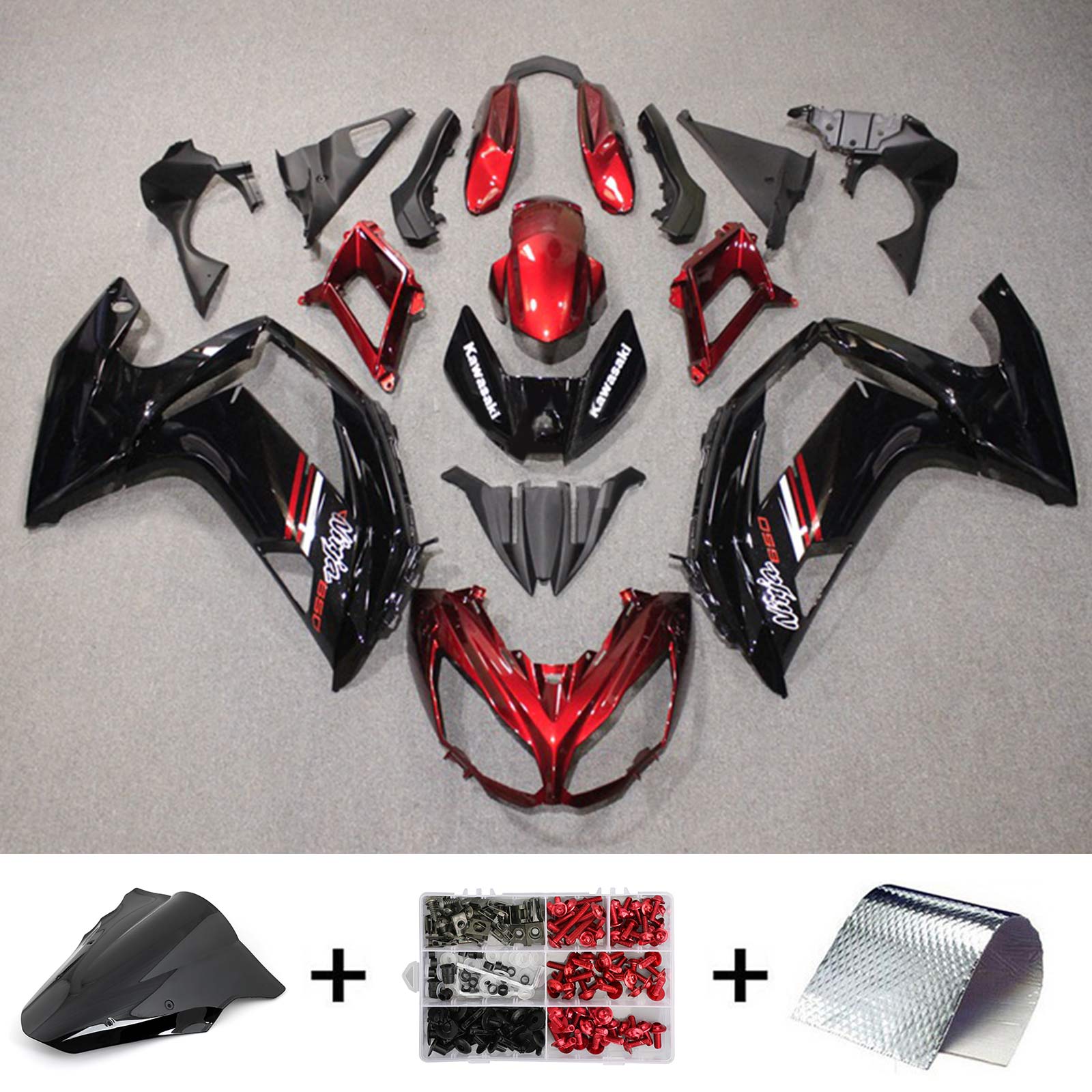 2012-2016 KAWASAKI ER6F NINJA650 AMOTOPART INJECTION FAIRING KIT BORDOWWORD PLAST ABS # 108