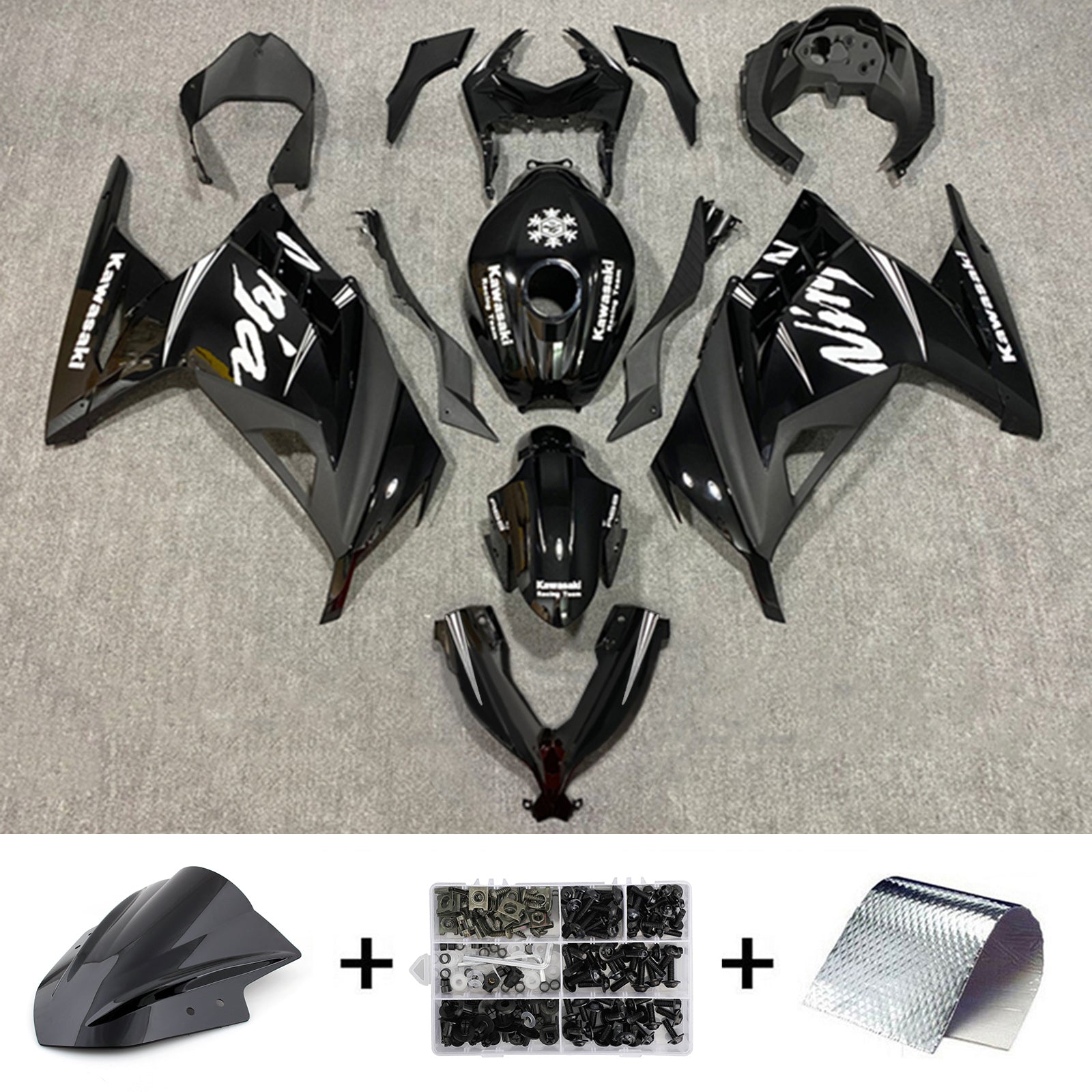 2013-2024 Kawasaki Ex 300/Ninja 300 Kit de carénage injection Bodywork Abs en plastique
