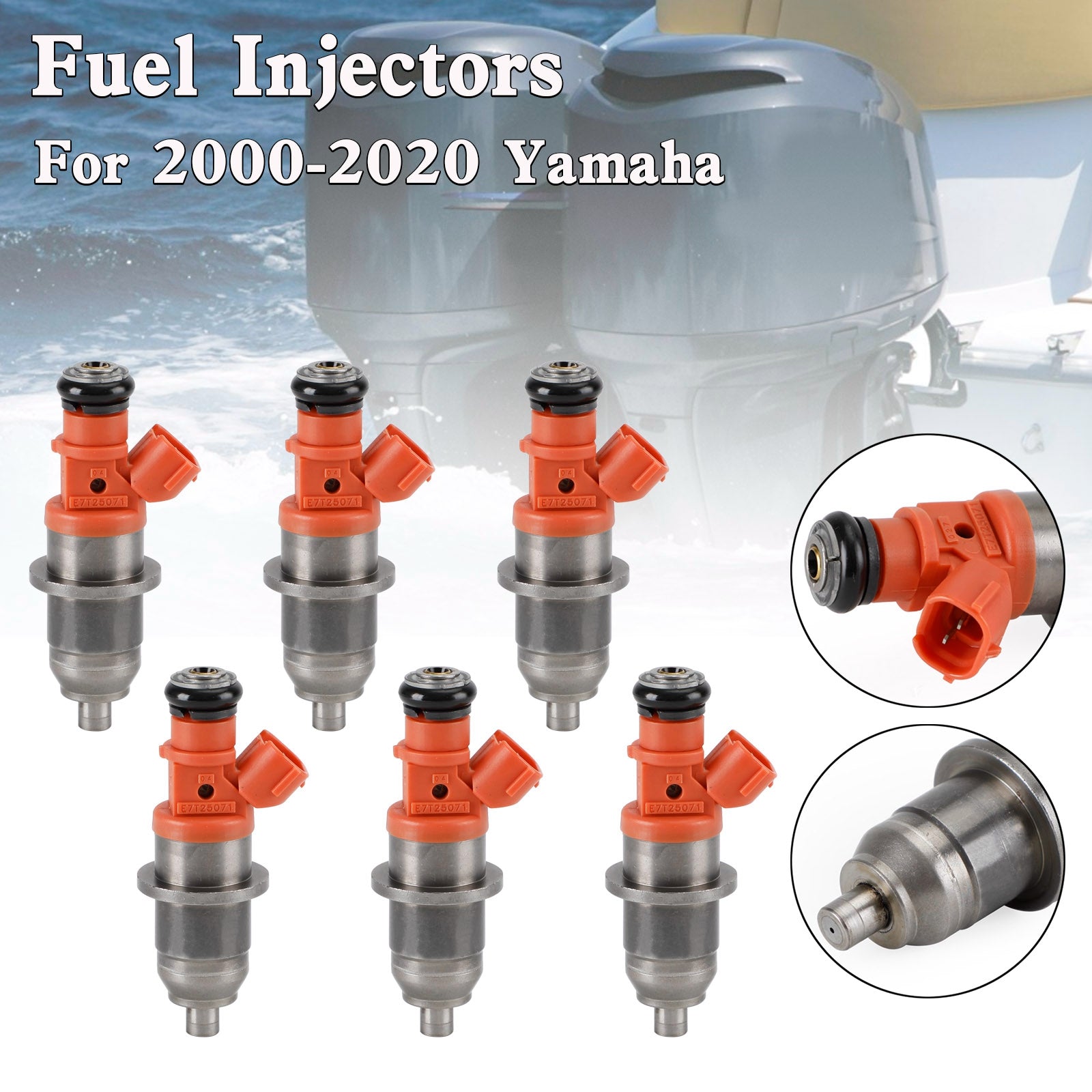 6PCS 68F-13761-00-00 Brandstof Injectoren Voor Yamaha Buitenboordmotor HPDI 150-200 HP E7T05071