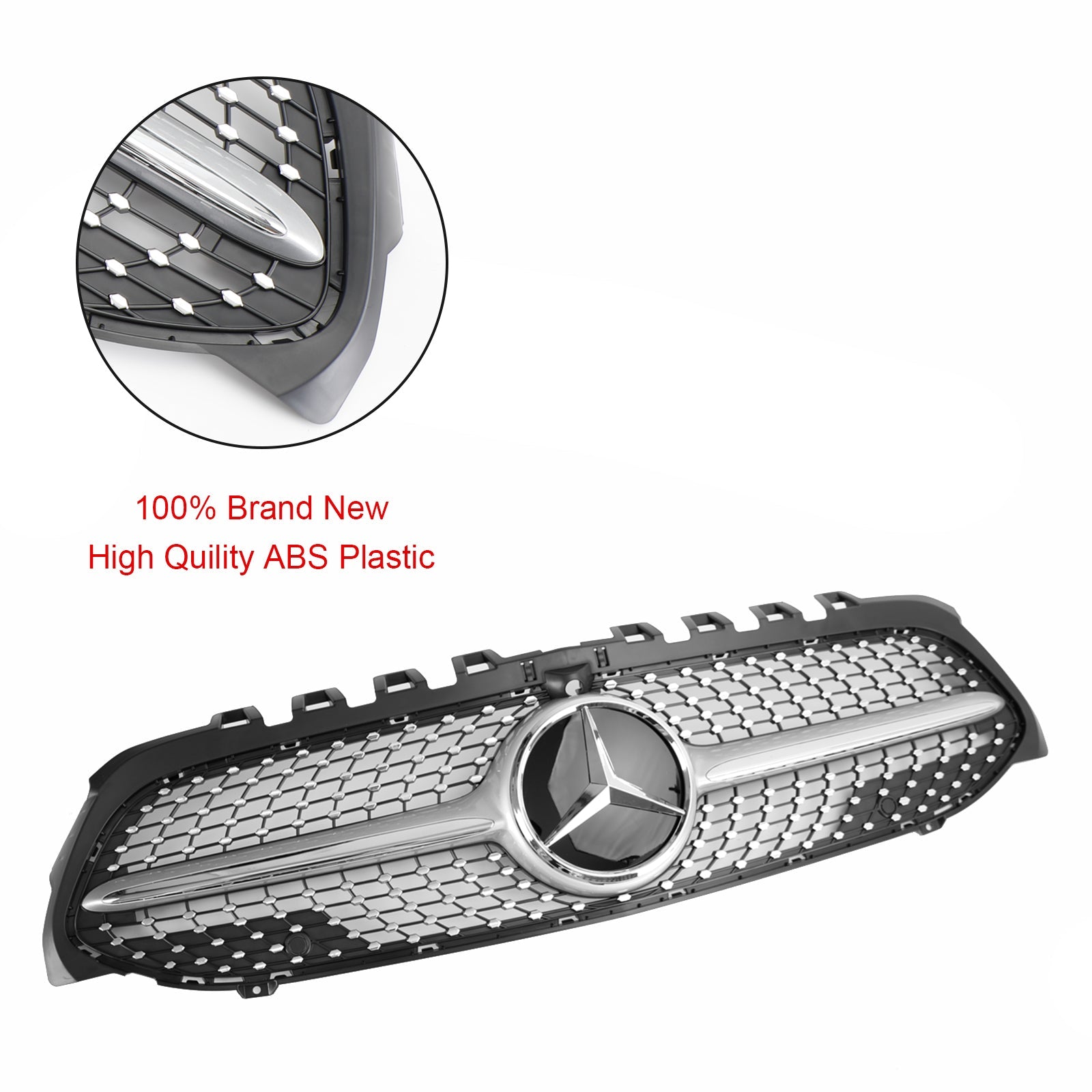 2019-2023 Benz A-Klasse W177 Diamond Front Bumper Grille Zwart/Chroom