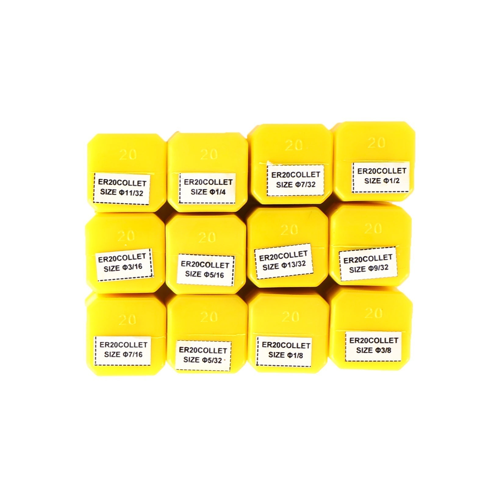 7pcs ER20 Spring Collet Set for CNC Milling dreiebenk verktøy Graveringsmaskinstål