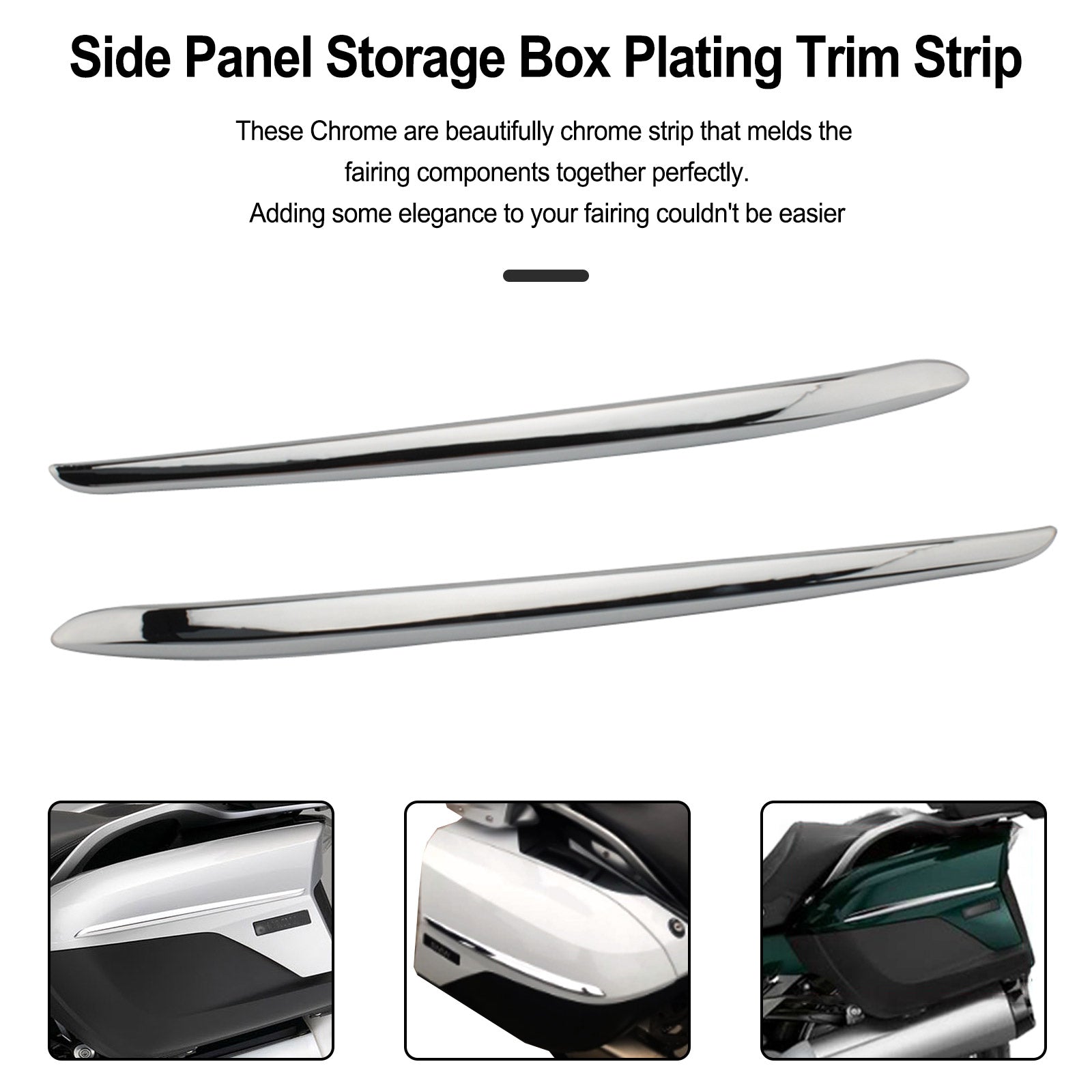 Chrome Side Panel Storage Box Plating Trim Strip för BMW K1600GTL 2011-2018 Generic