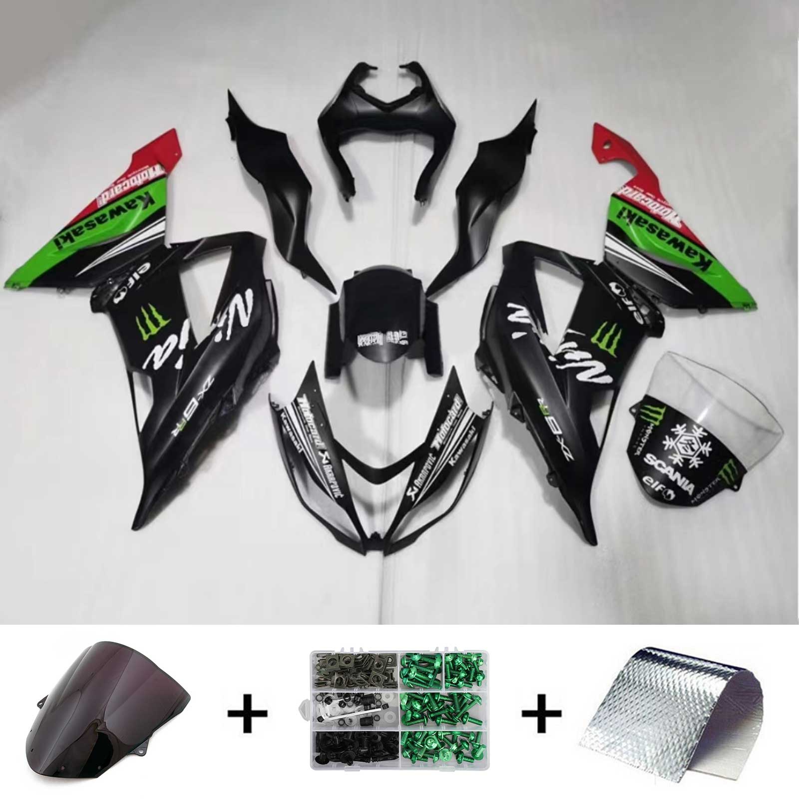 2013-2018 Kawasaki ZX6R 636 Kit de carénage carrosserie plastique ABS