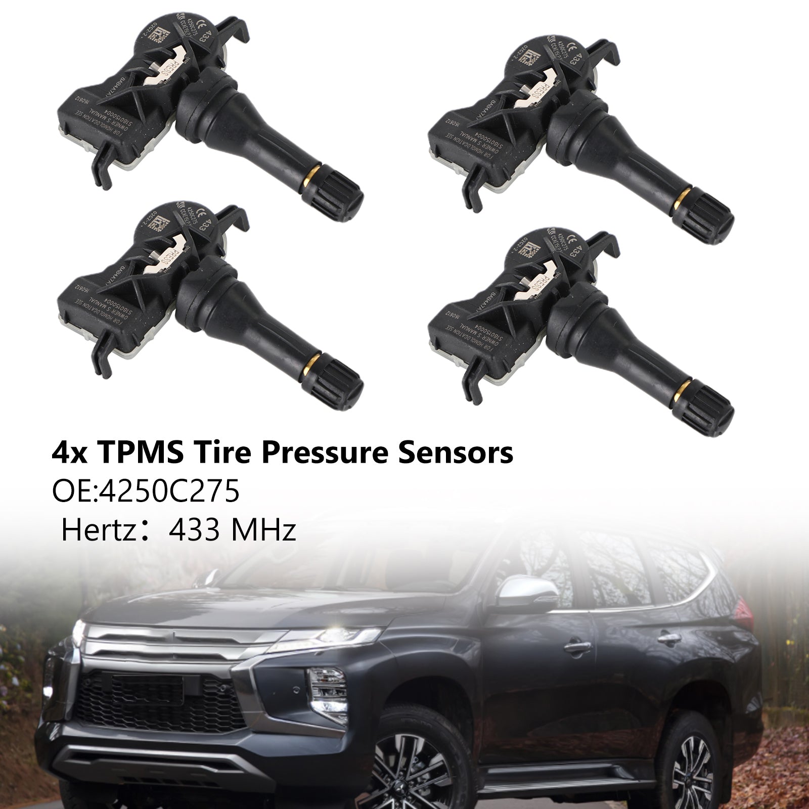 4x TPMS Senzor tlaku pneumatík 4250C275 pre Mitsubishi Attrage Mirage Pajero